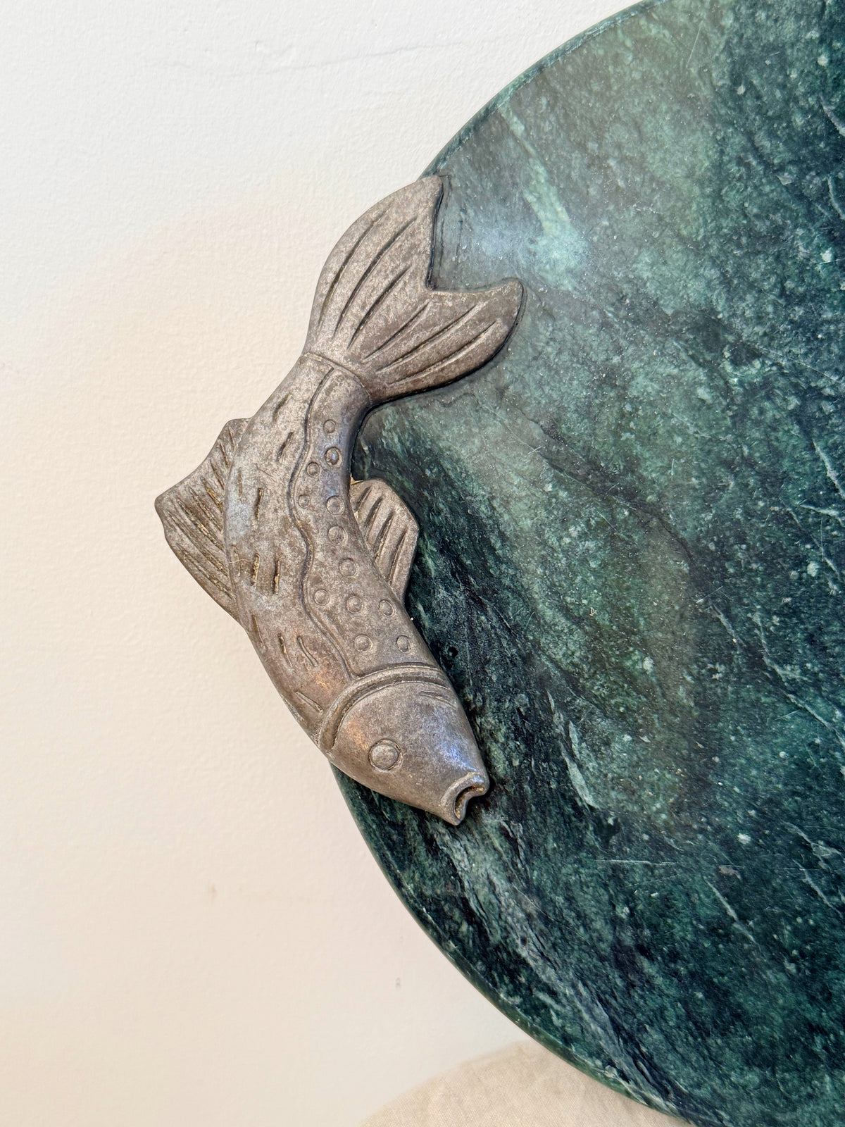 Vintage Granite Pewter Fish Cheeseboard