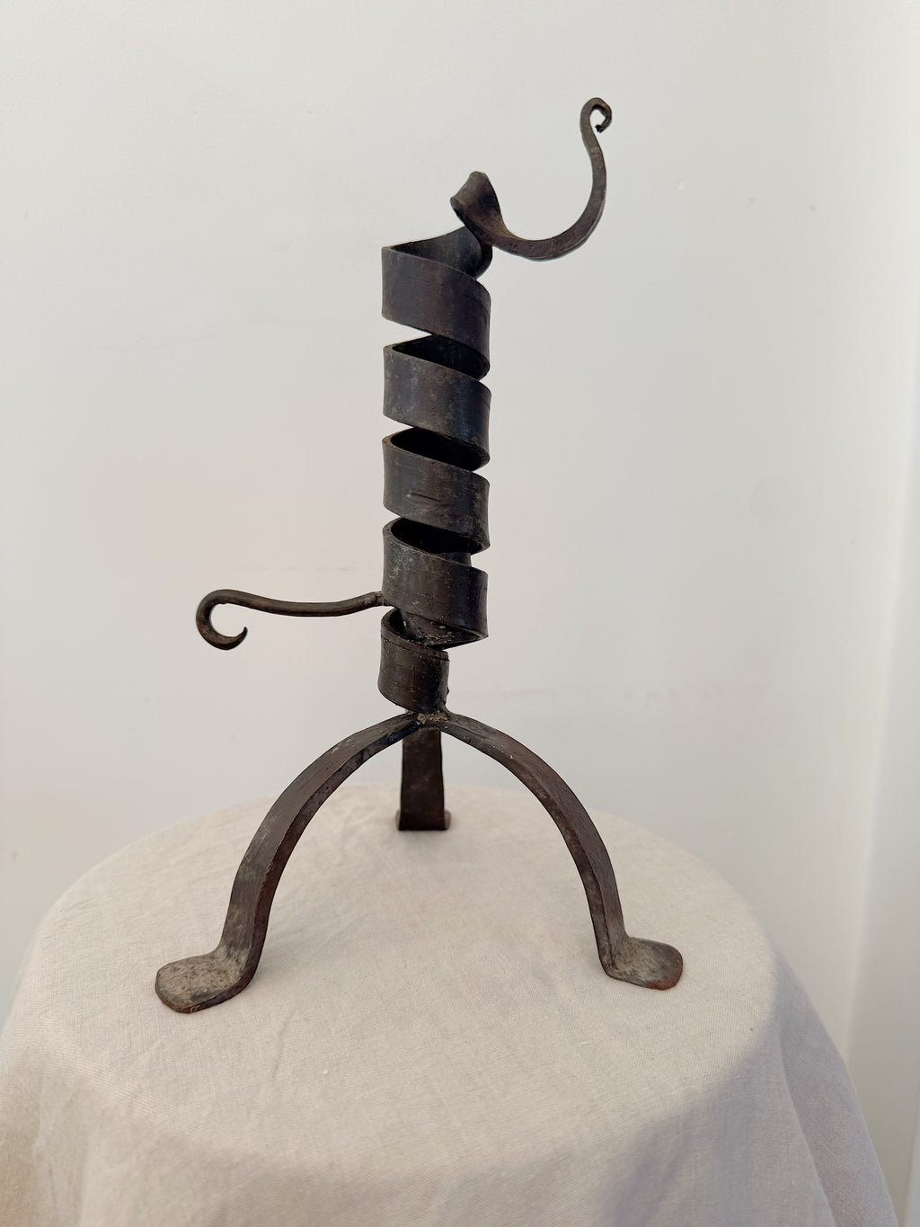 Antique French Twist Iron Candlestick