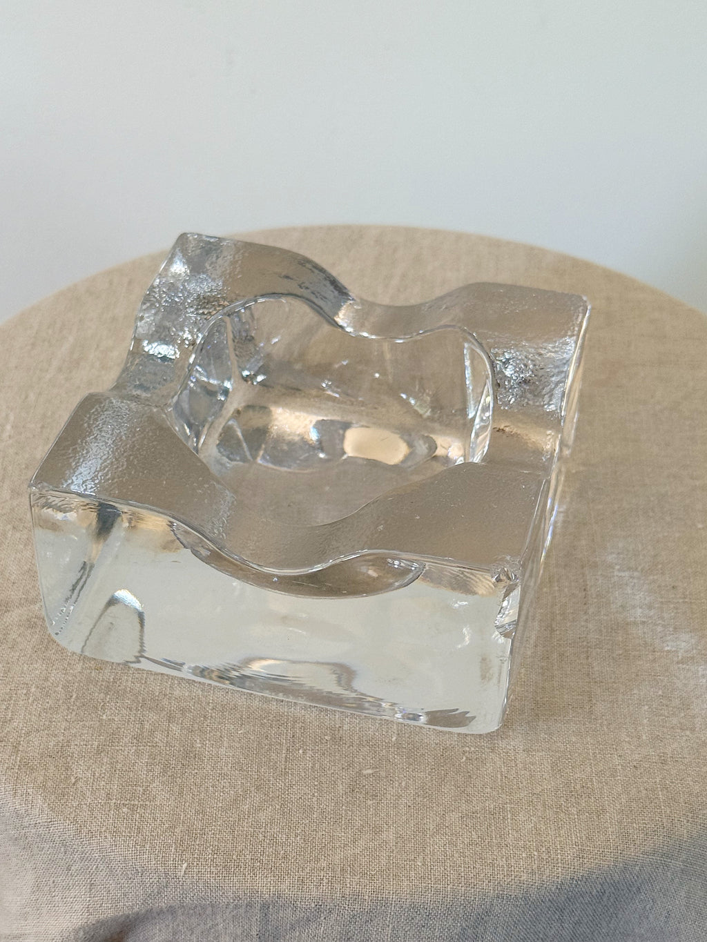 Ice Glass Ashtray Kosta Boda by Bertil Vallien
