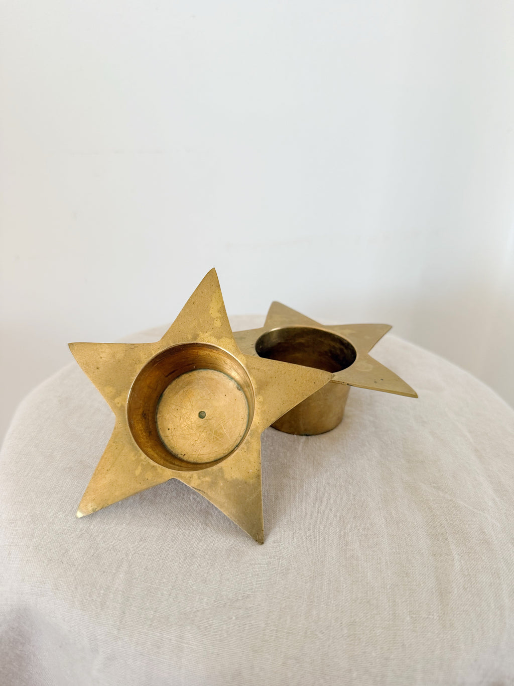 Vintage Brass Star Tealight Holders