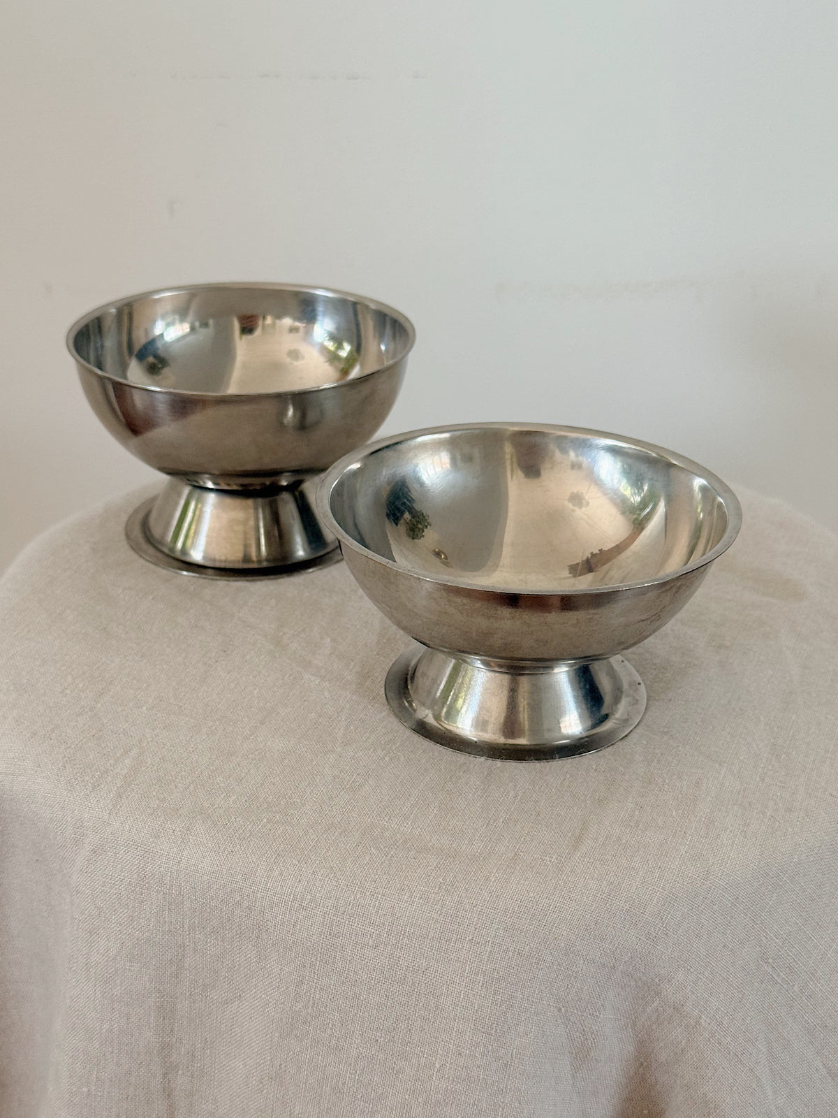 Vintage Stainless Steel Coupes (Pair)