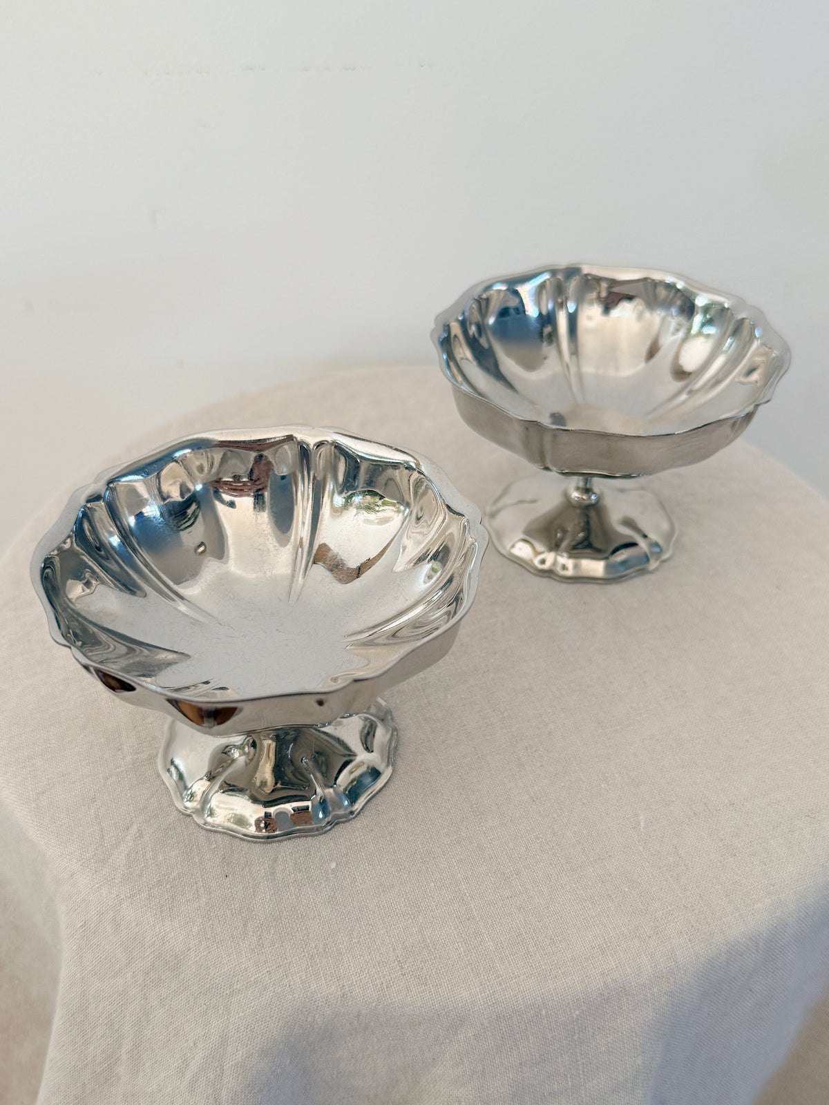 Vintage French Stainless Steel Coupes (Set of 6)