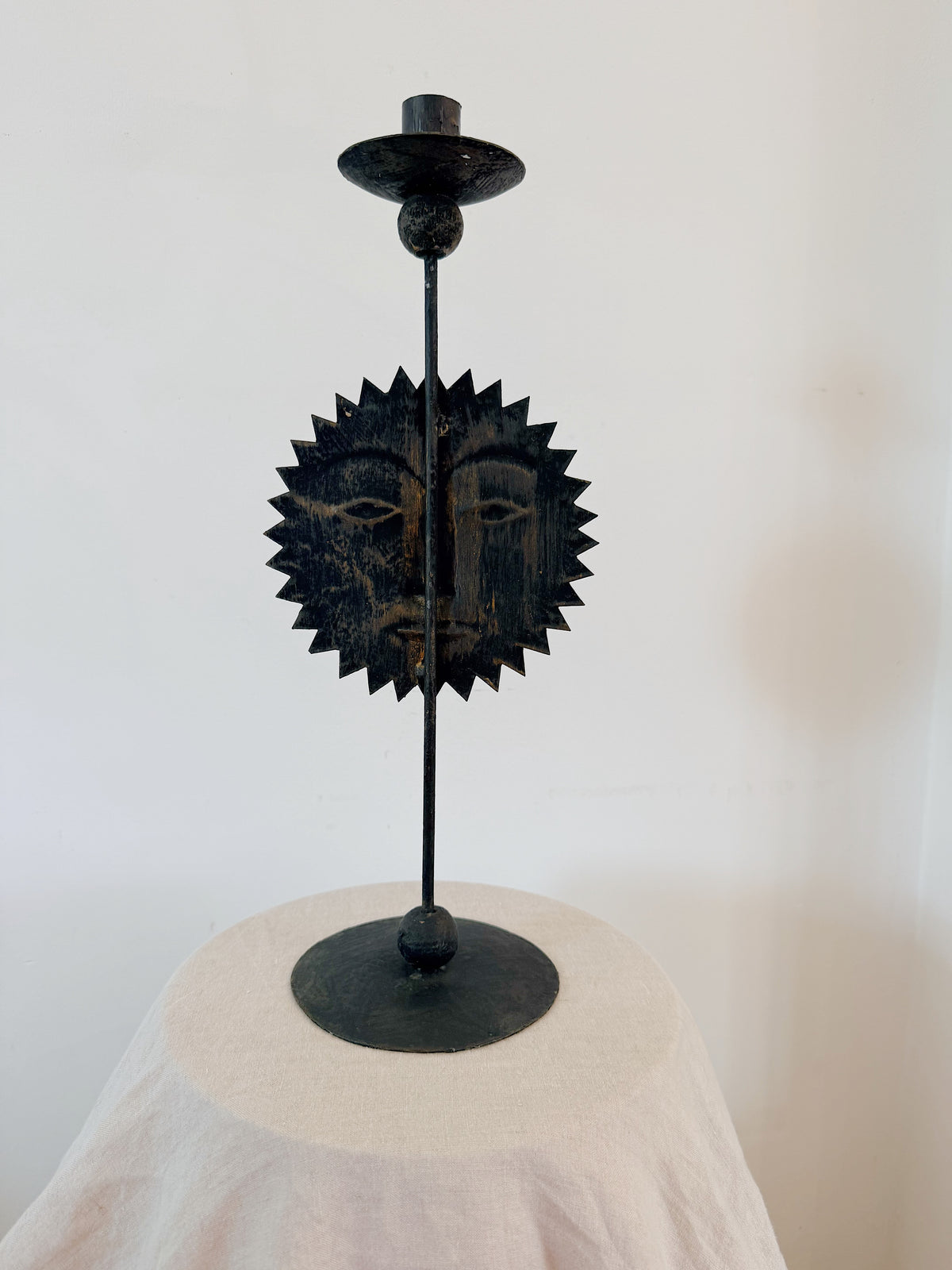 Celestial Sun Metal Candleholder