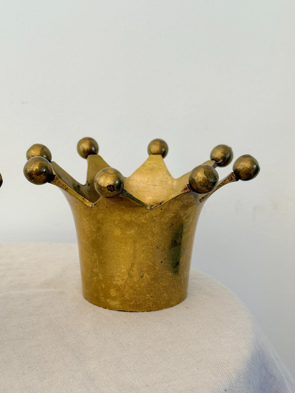Brass Crown Tealight Candle Holders (Pair)