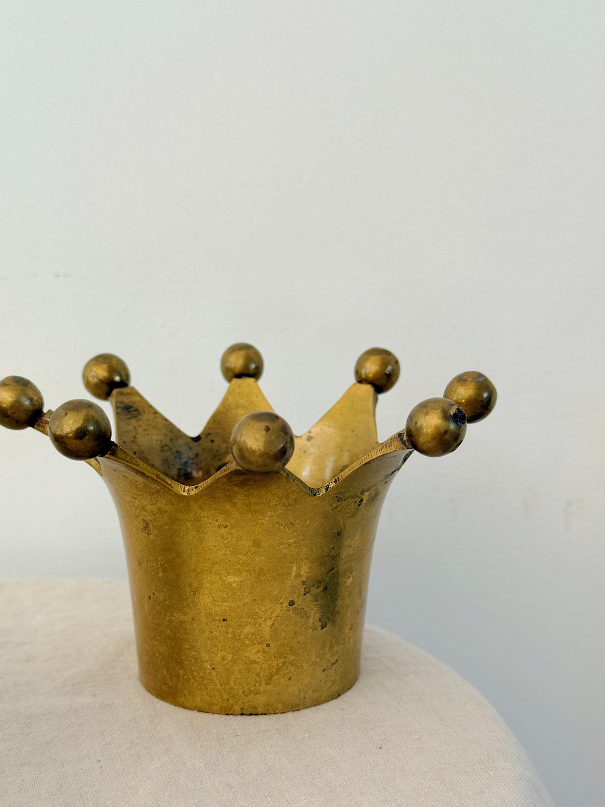 Brass Crown Tealight Candle Holders (Pair)