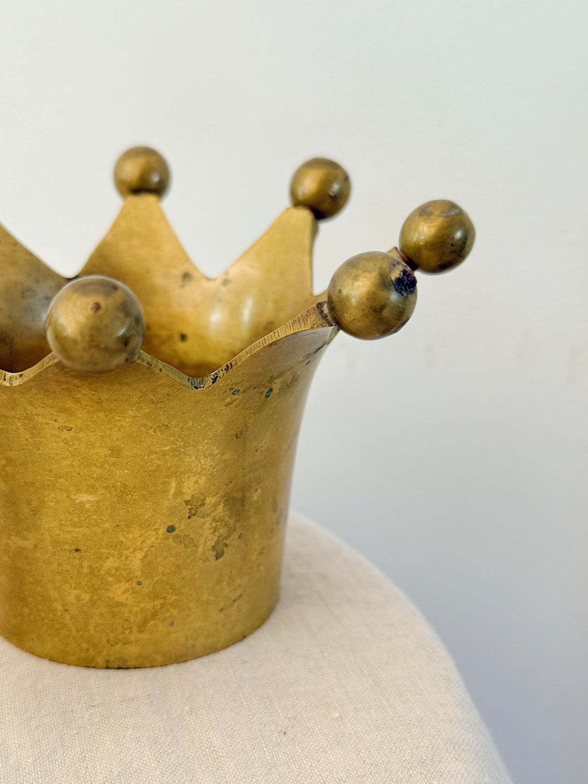 Brass Crown Tealight Candle Holders (Pair)