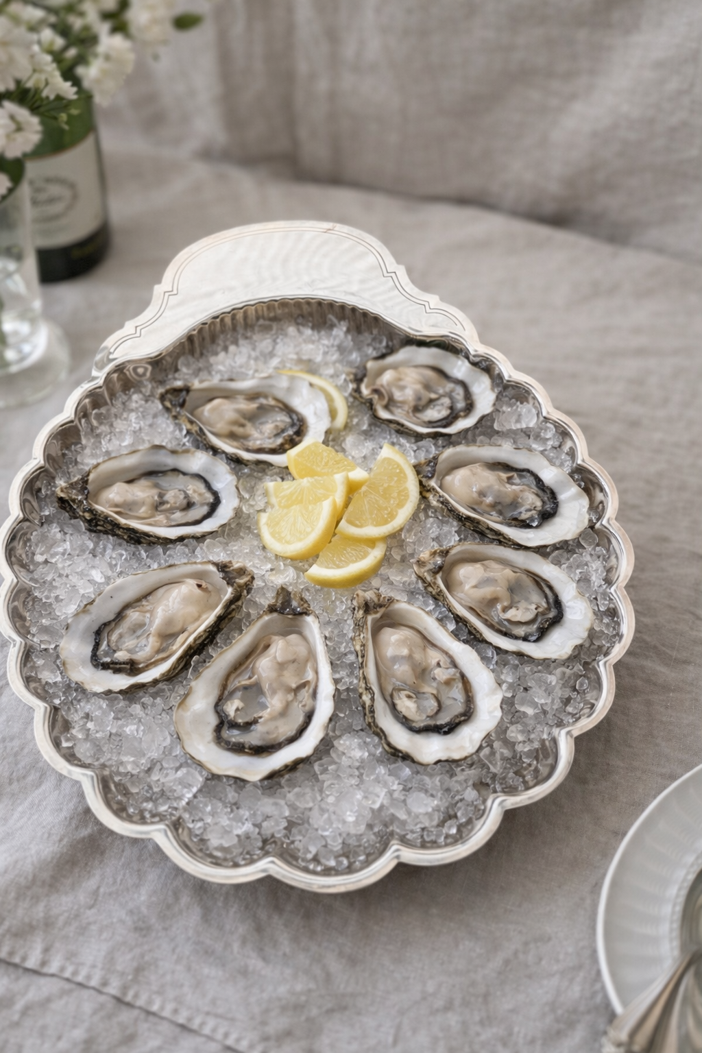 Vintage Very Large Silver Plated Oyster Clam Shell Dish
