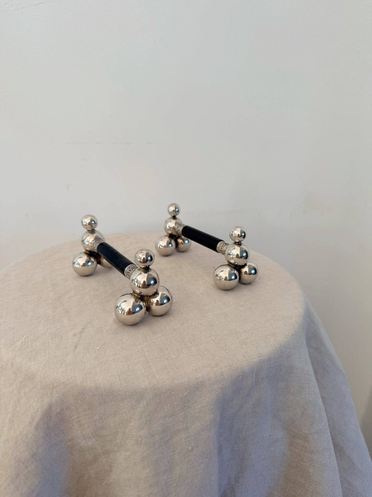 Antique Victorian Silver Cutlery Rests (Pair)
