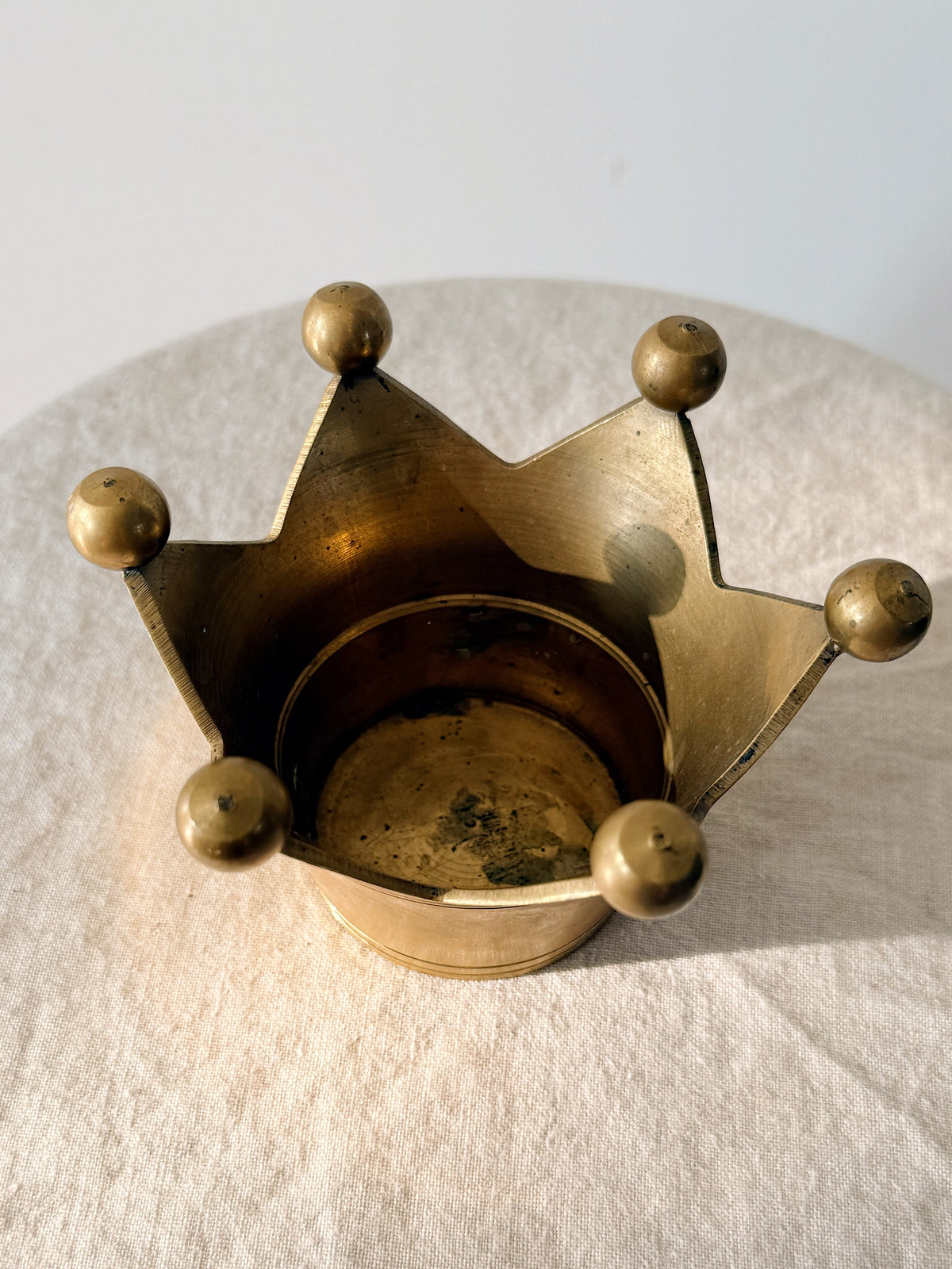 Brass Crown Tealight Candle Holder Medium