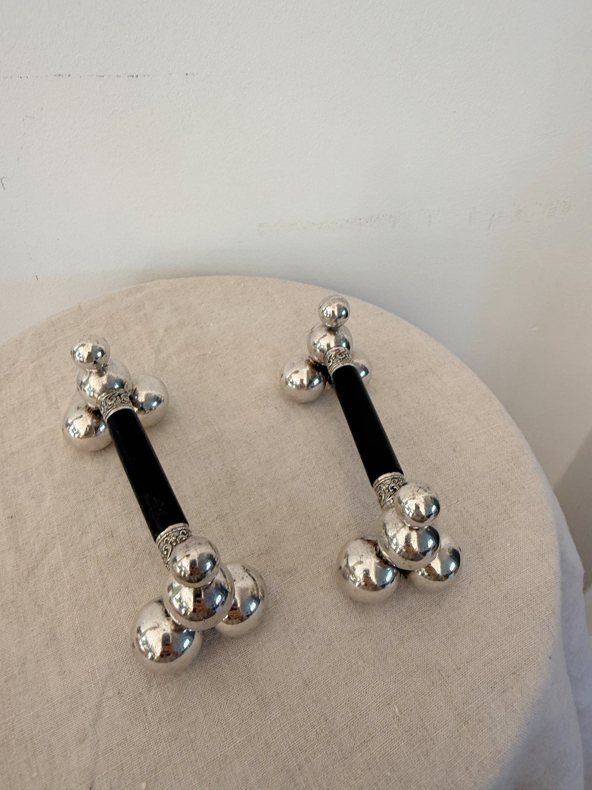 Antique Victorian Silver Cutlery Rests (Pair)
