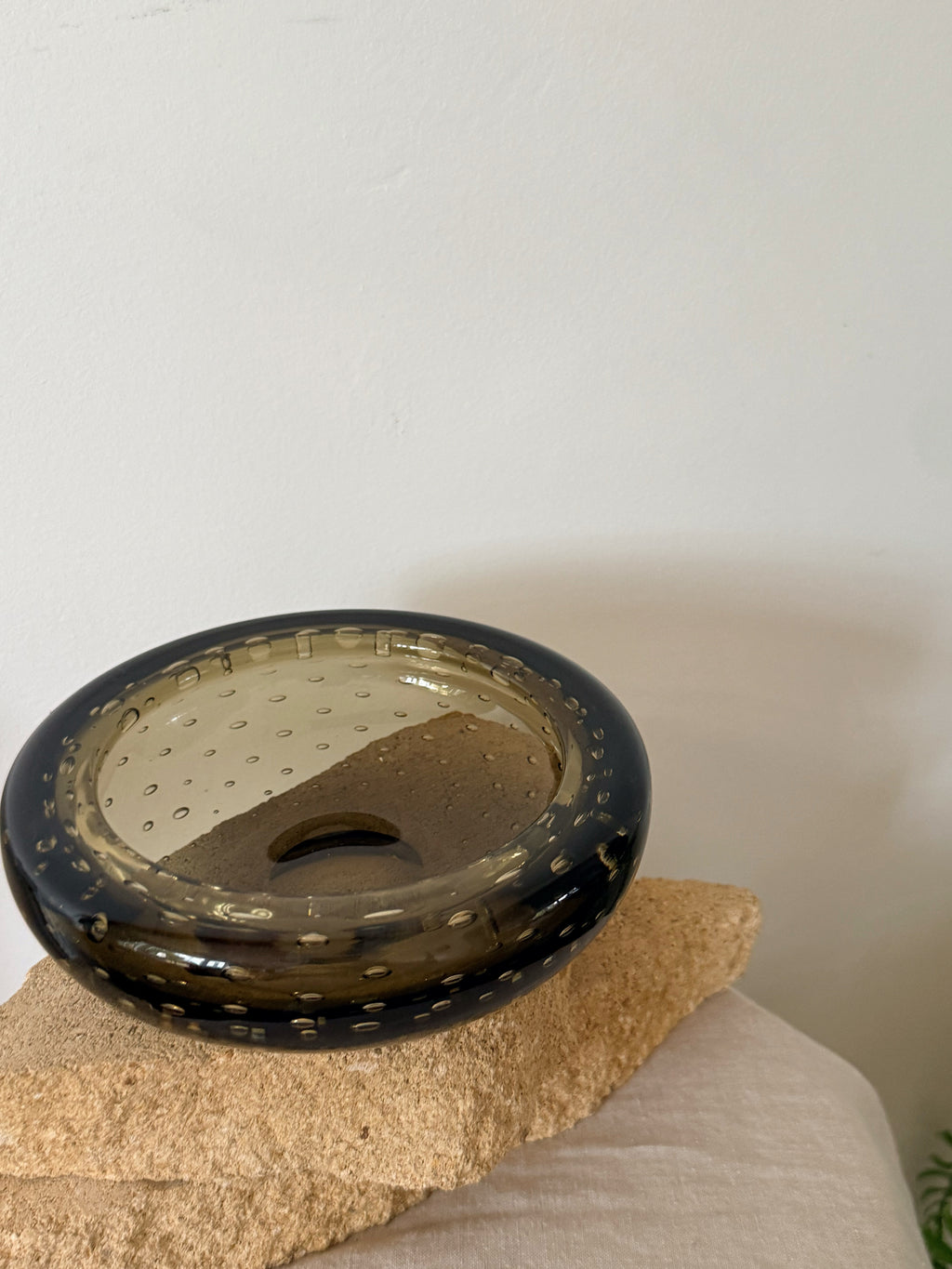 Vintage Whitefriars Glass Bubble Ashtray
