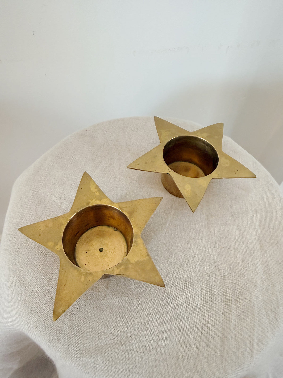 Vintage Brass Star Tealight Holders