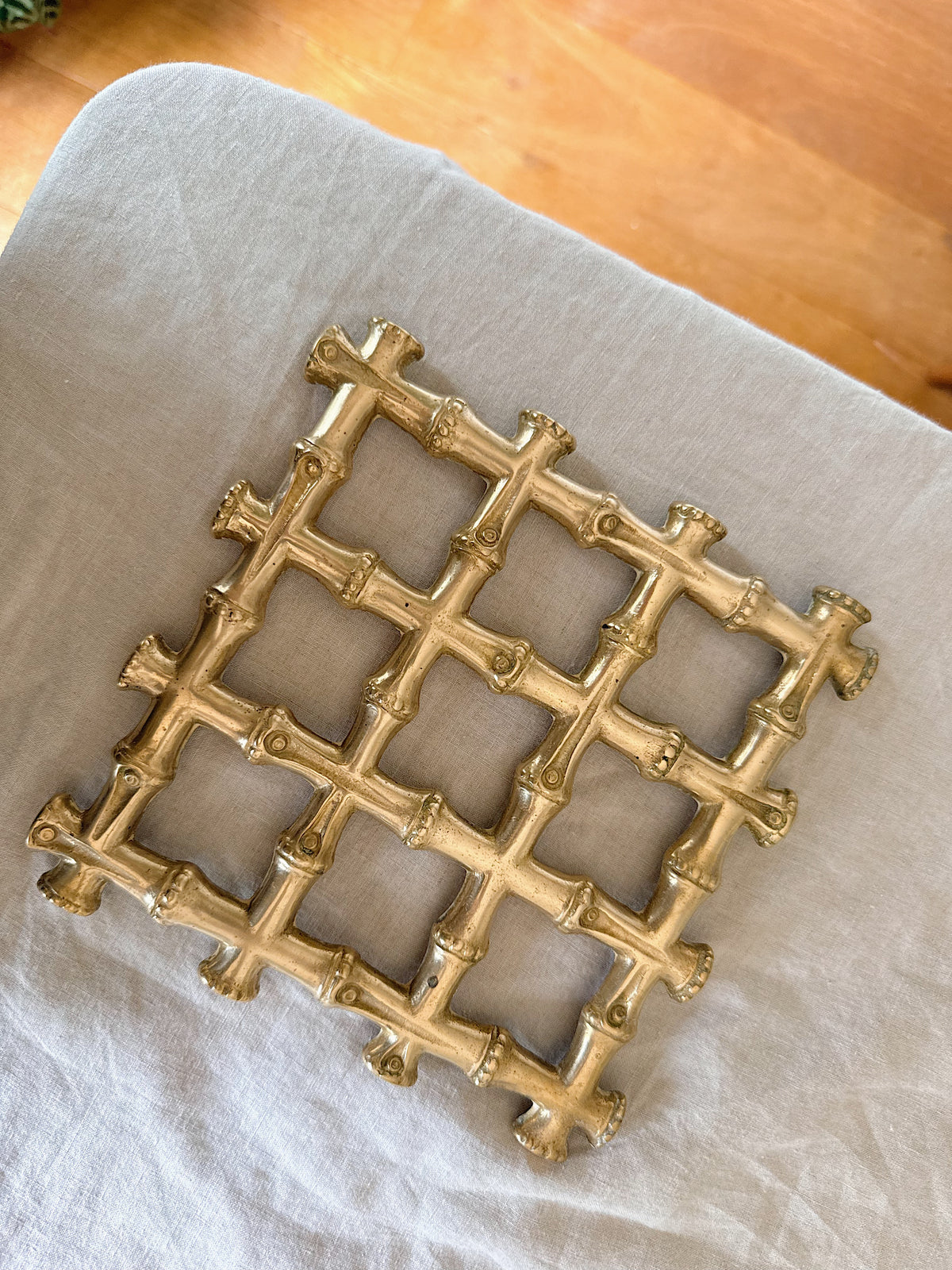 Vintage Brass Bamboo Trivet