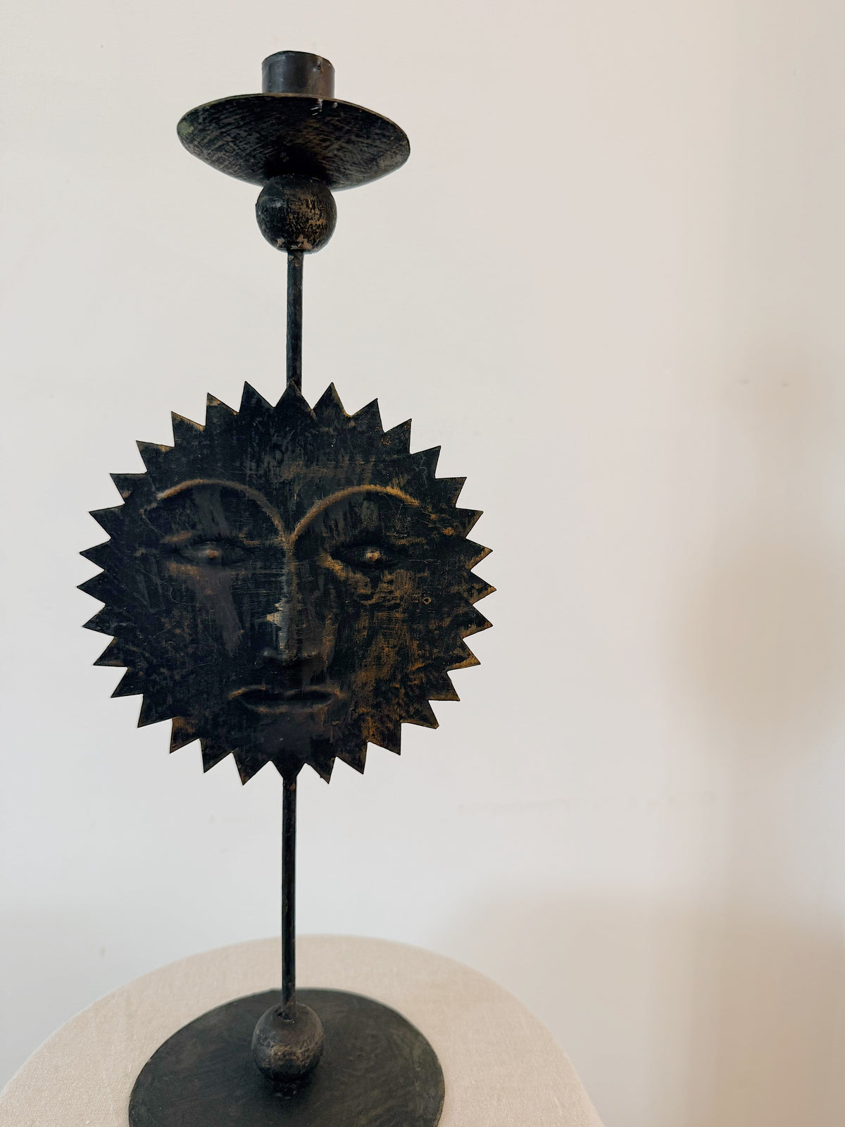 Celestial Sun Metal Candleholder