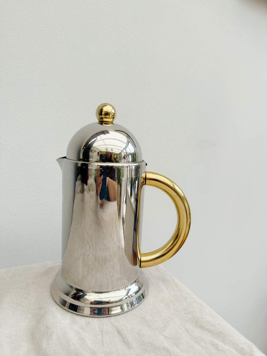 Inoxpran ‘Orchidia’ Stainless Steel and Brass Creamer - Made in Italy