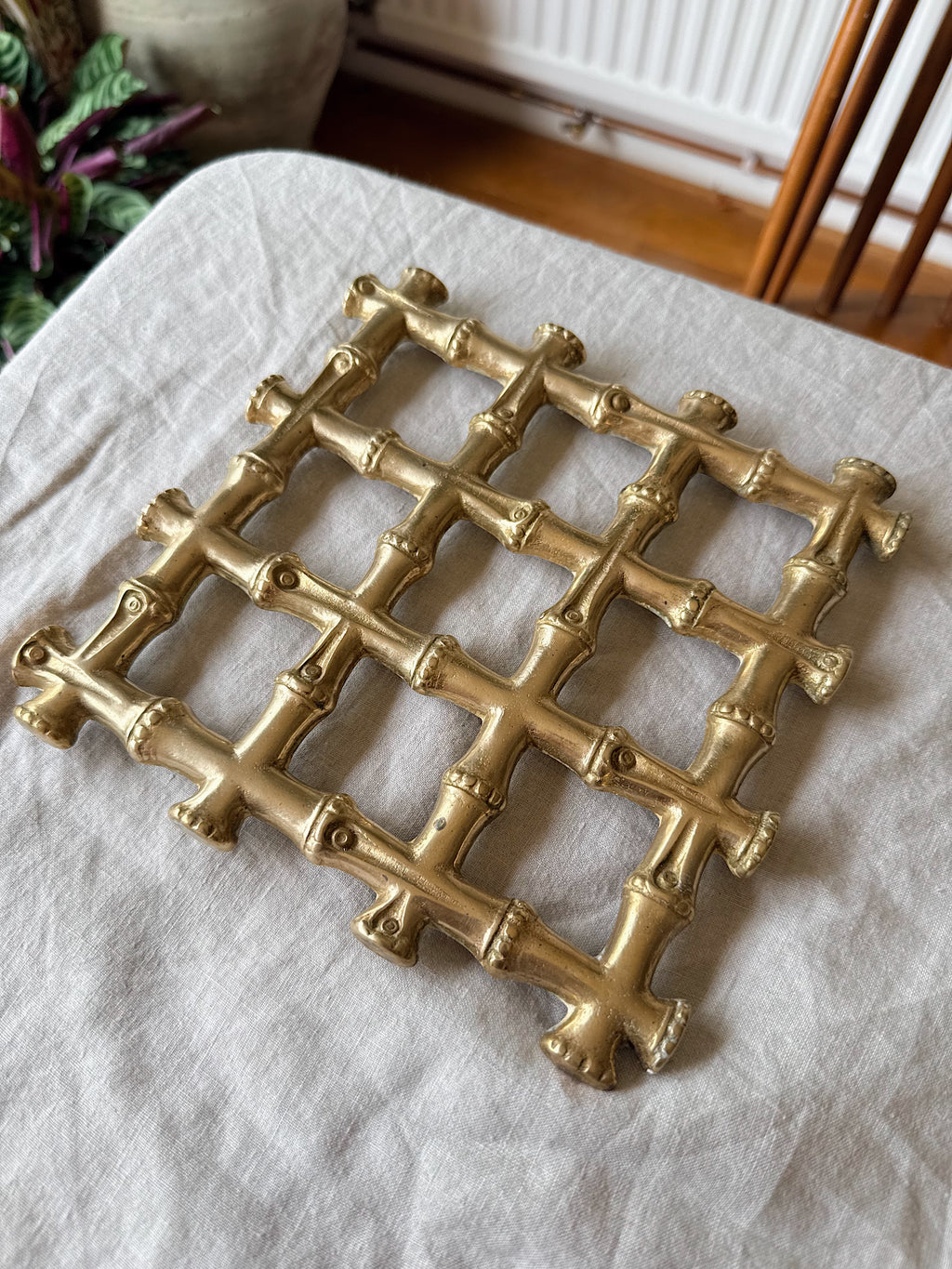 Vintage Brass Bamboo Trivet