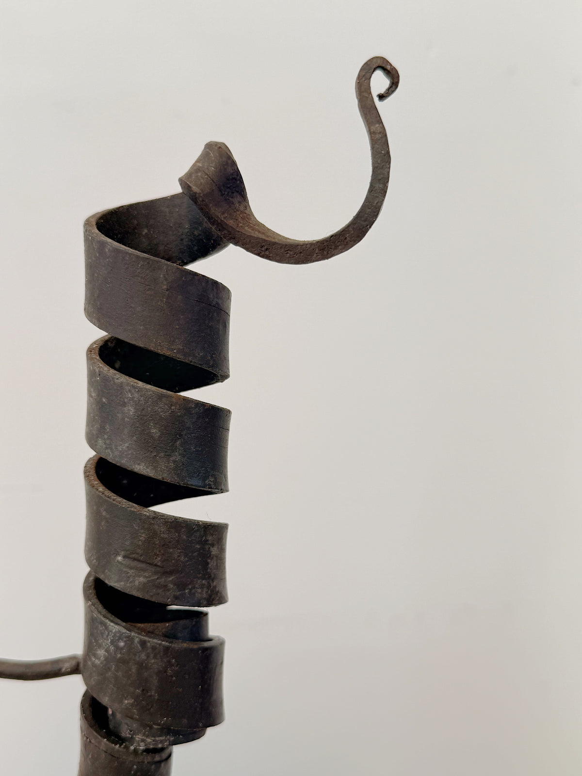 Antique French Twist Iron Candlestick