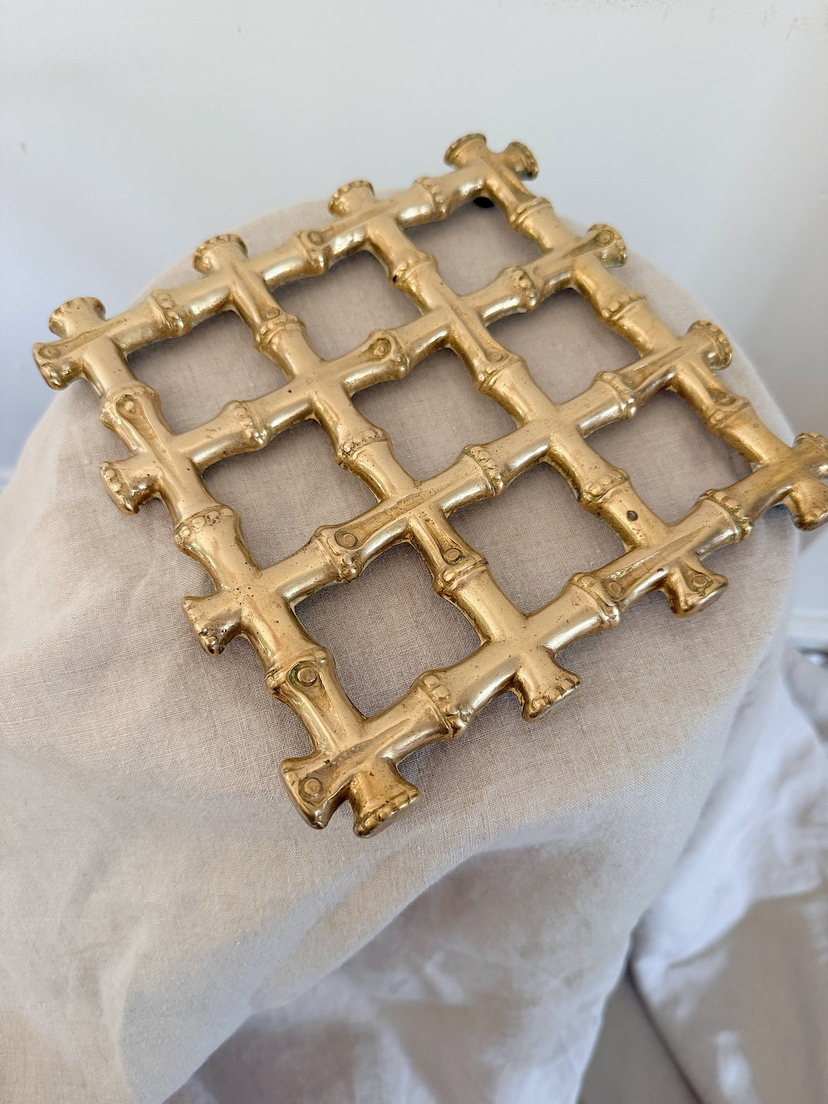 Vintage Brass Bamboo Trivet