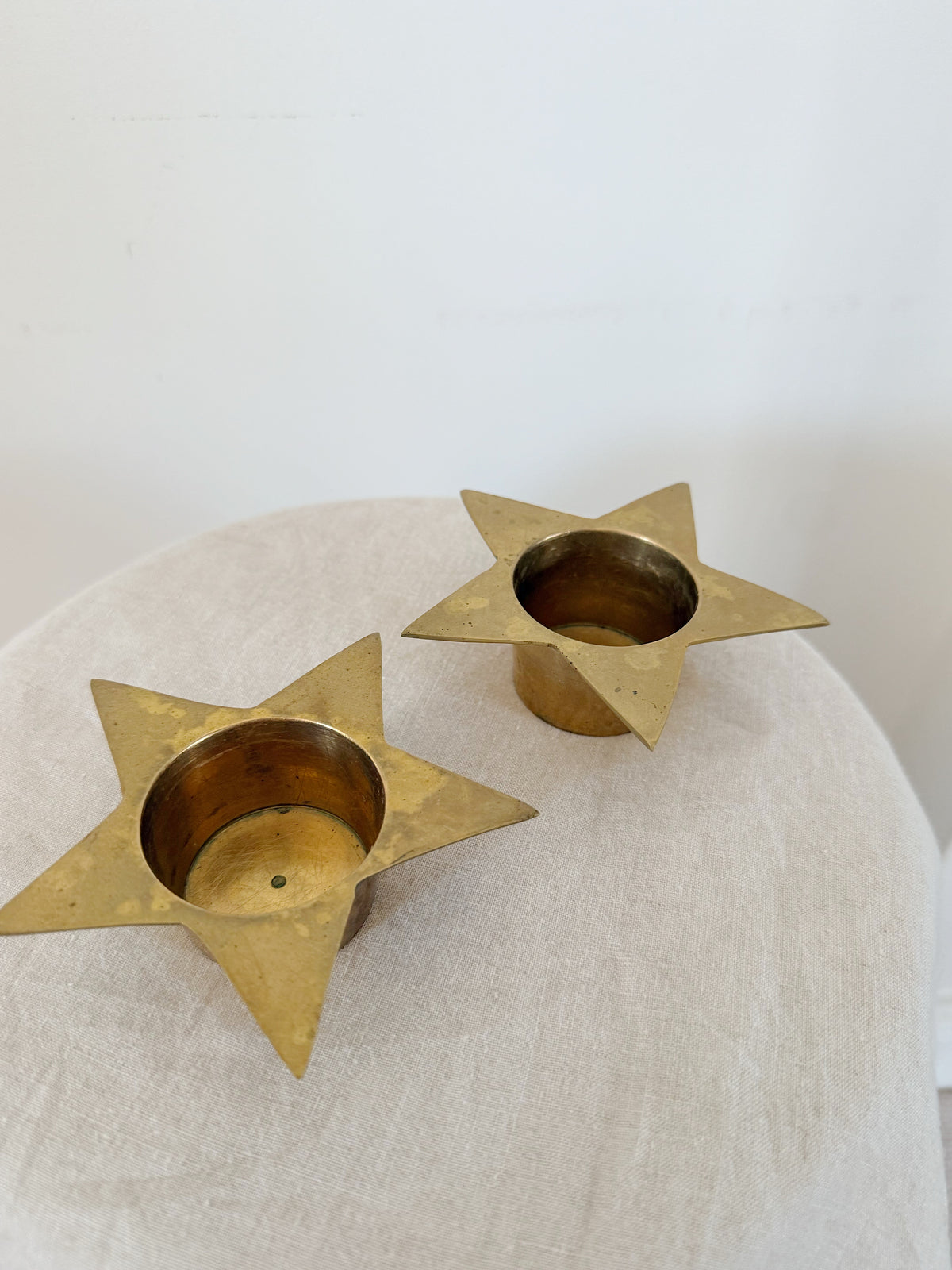 Vintage Brass Star Tealight Holders