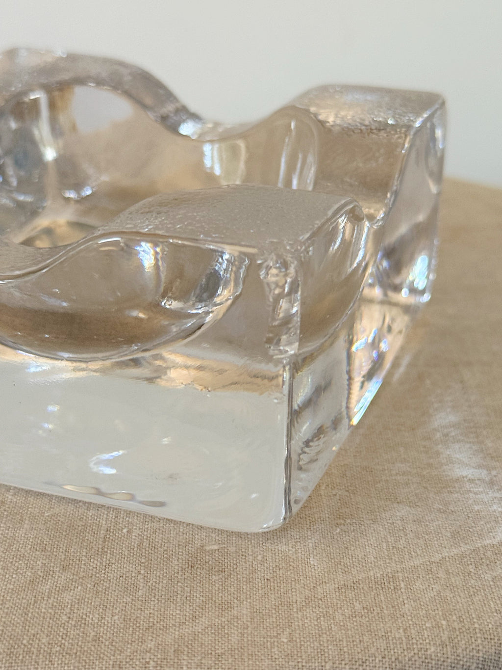 Ice Glass Ashtray Kosta Boda by Bertil Vallien