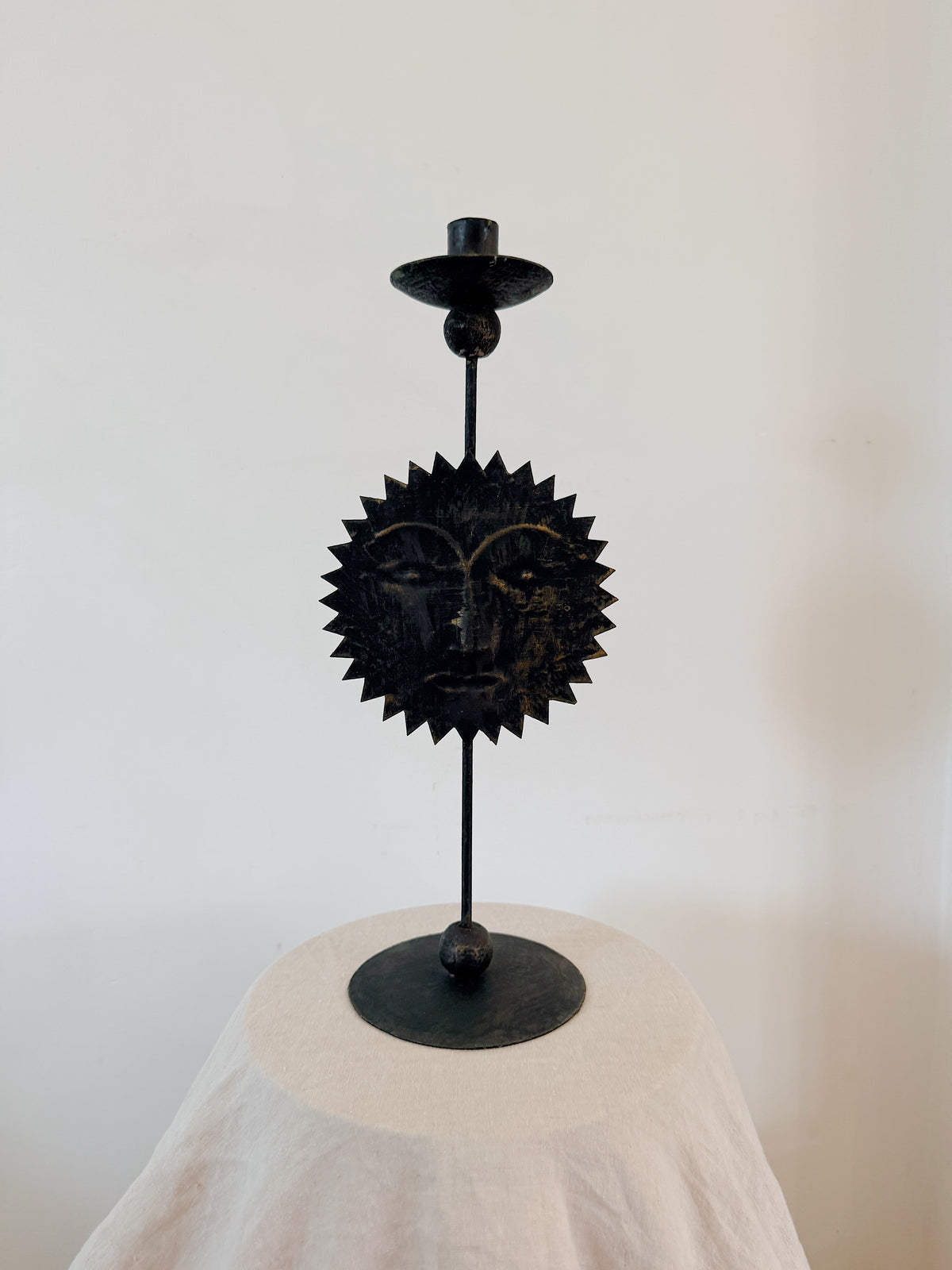 Celestial Sun Metal Candleholder