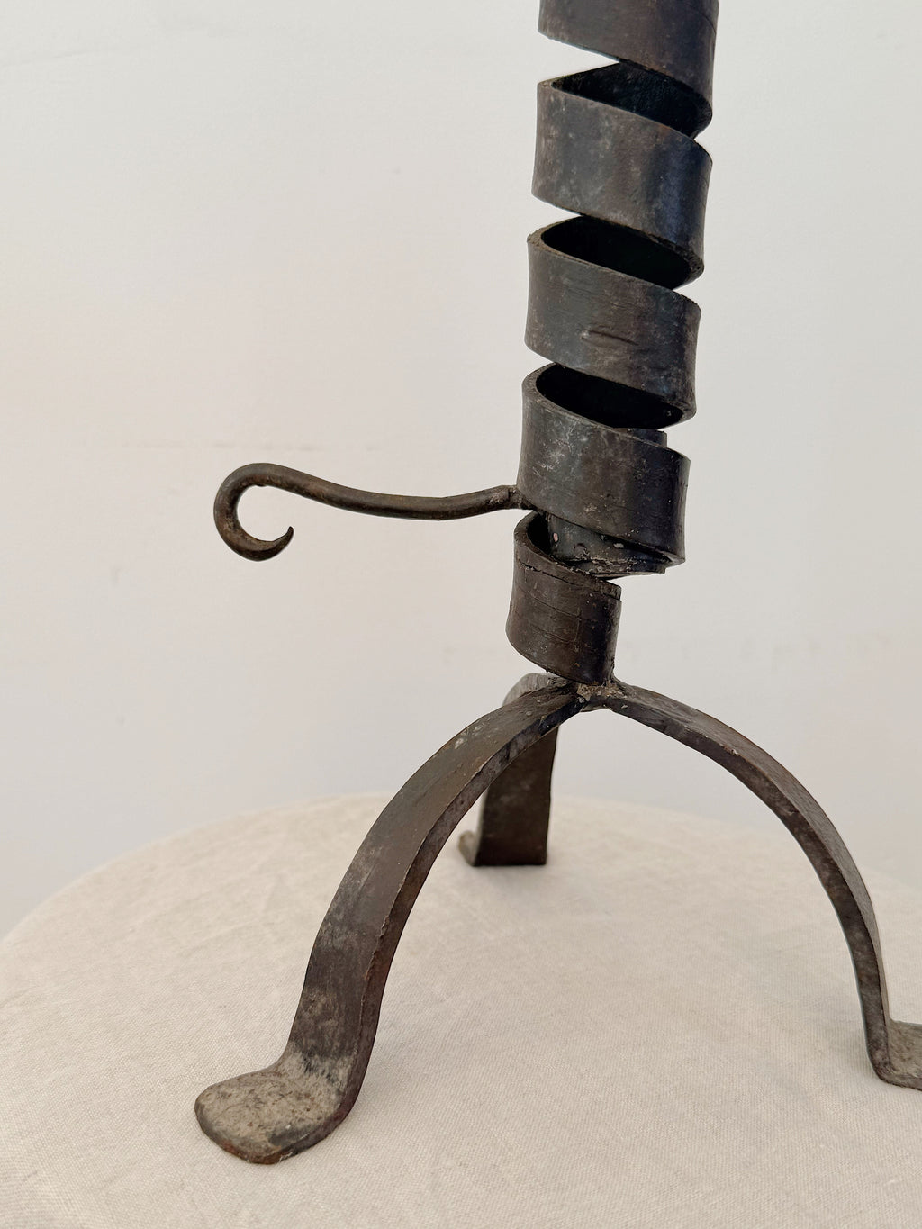 Antique French Twist Iron Candlestick
