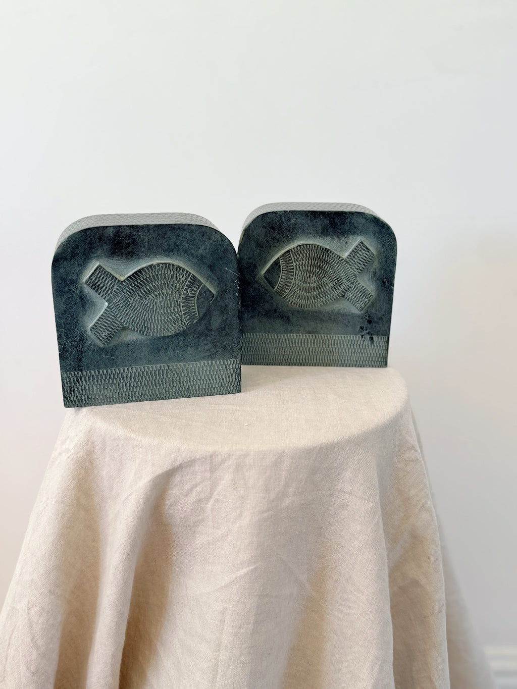 Soapstone Fish Bookends