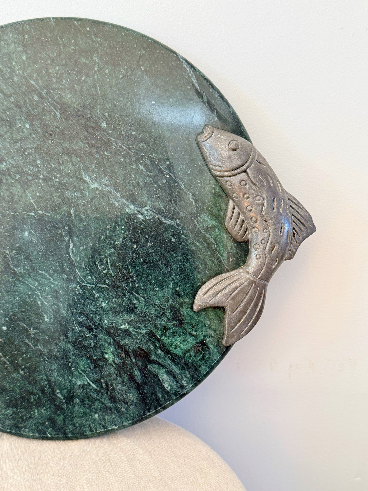 Vintage Granite Pewter Fish Cheeseboard