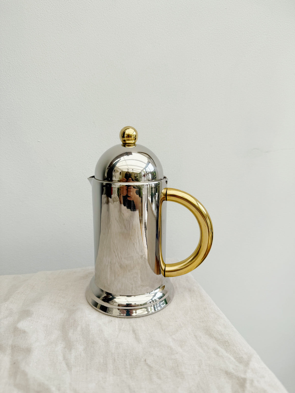 Inoxpran ‘Orchidia’ Stainless Steel and Brass Creamer - Made in Italy