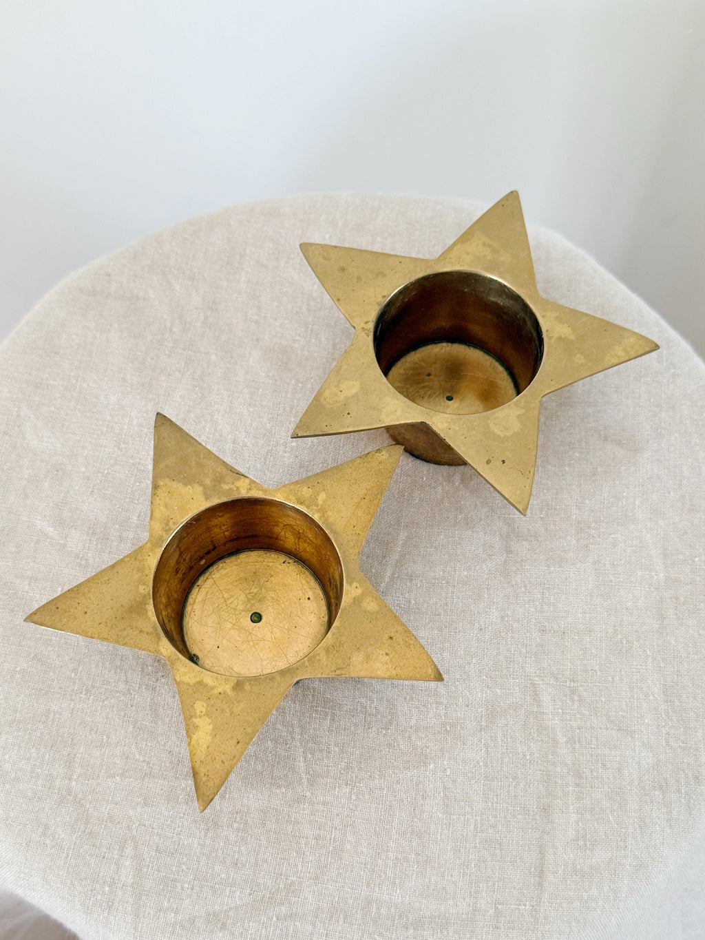 Vintage Brass Star Tealight Holders