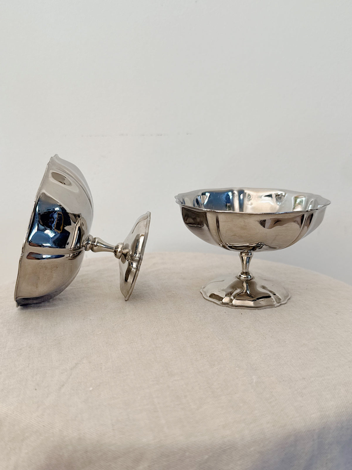 Vintage French Stainless Steel Coupes (Set of 6)