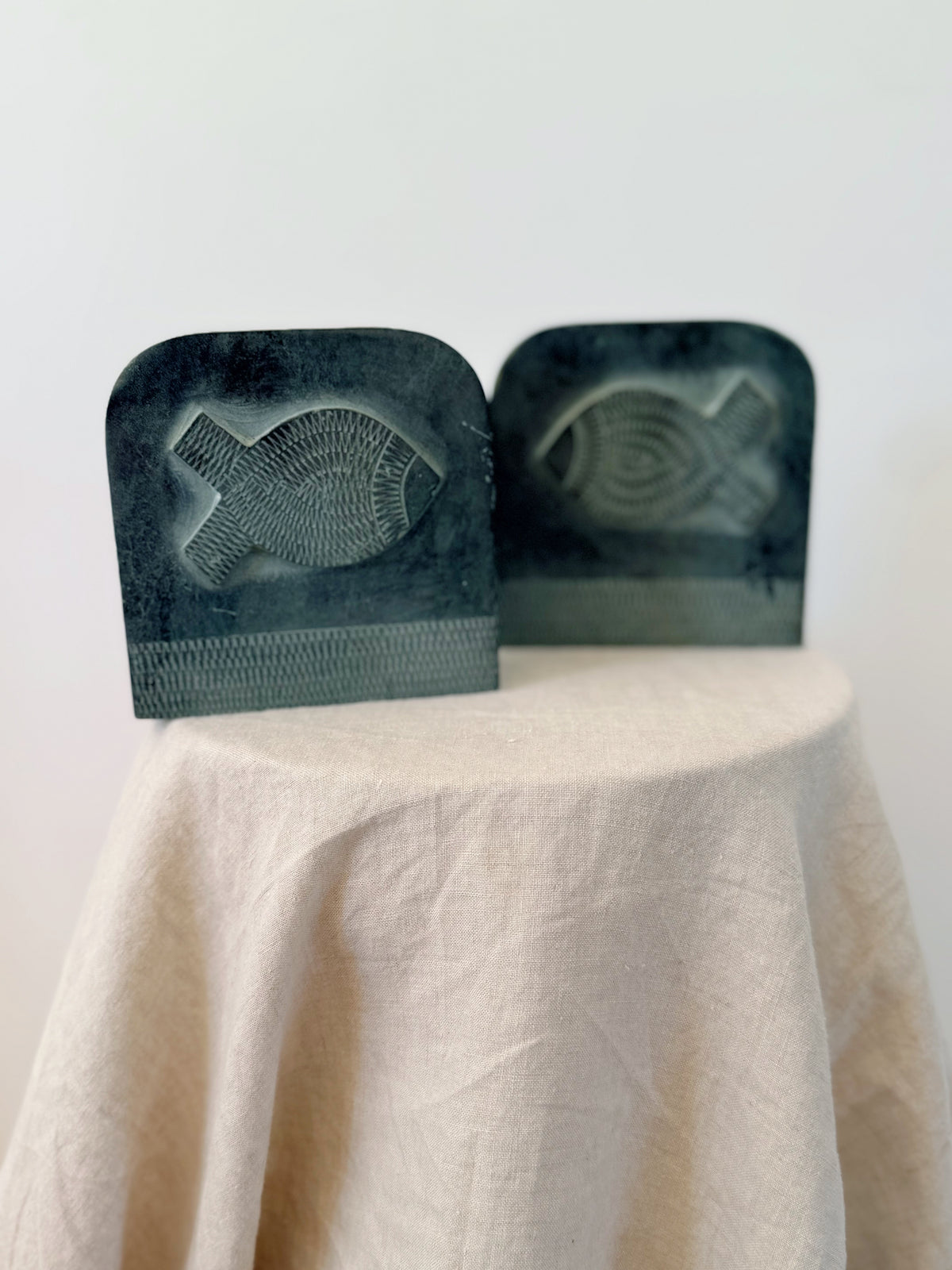 Soapstone Fish Bookends