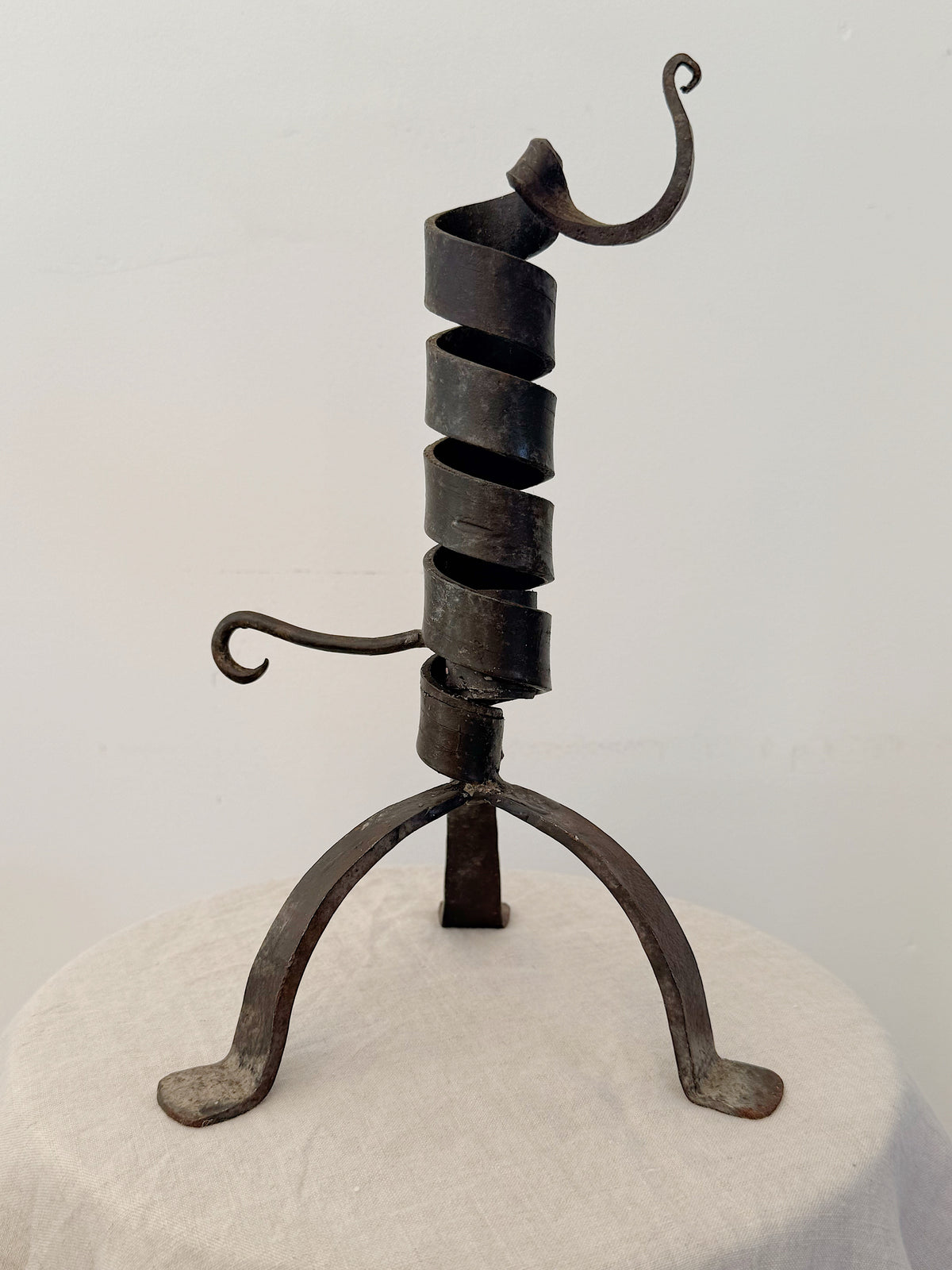 Antique French Twist Iron Candlestick