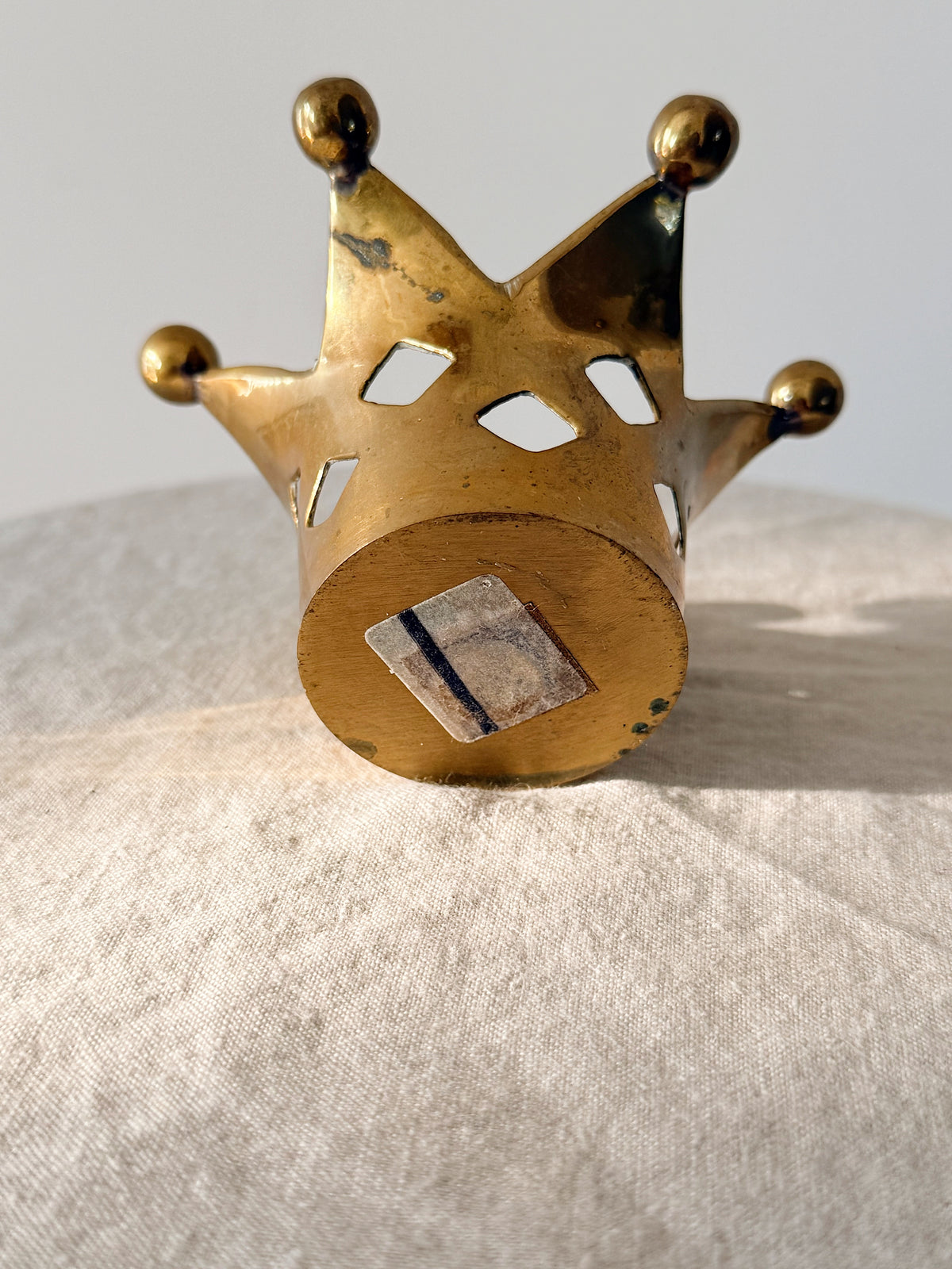 Brass Crown Tealight Candle Holder Small