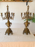 Vintage Pair of Gilt Bronze Candelabras, Louis XIV