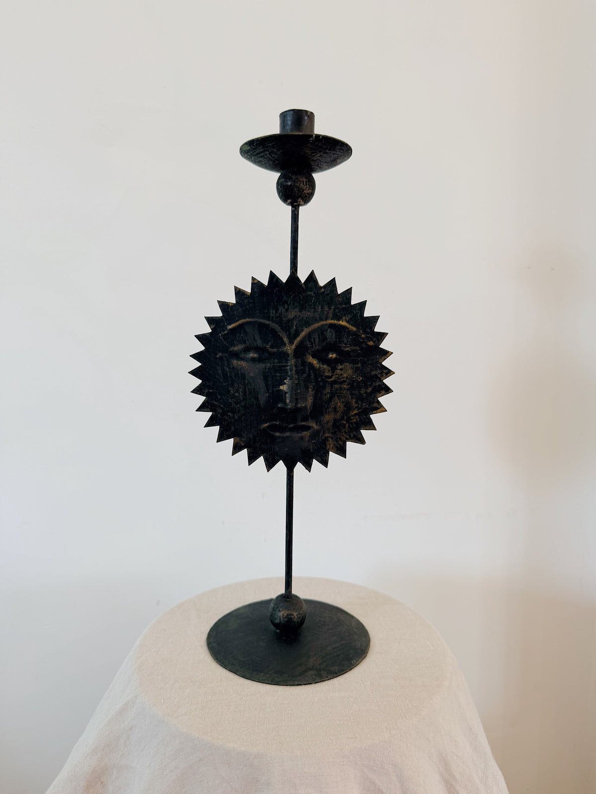Celestial Sun Metal Candleholder