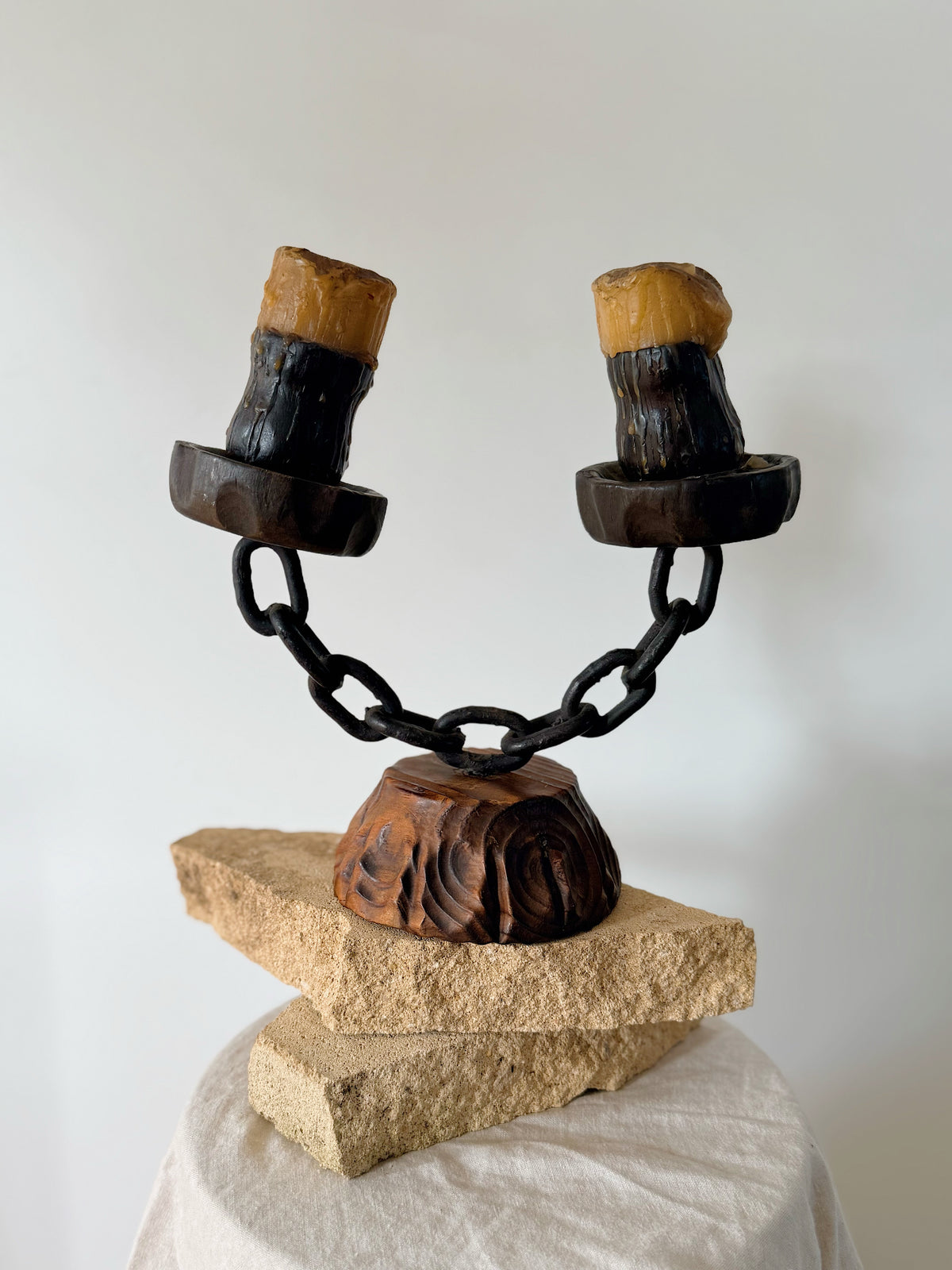 Vintage Brutalist Spanish Candelabra