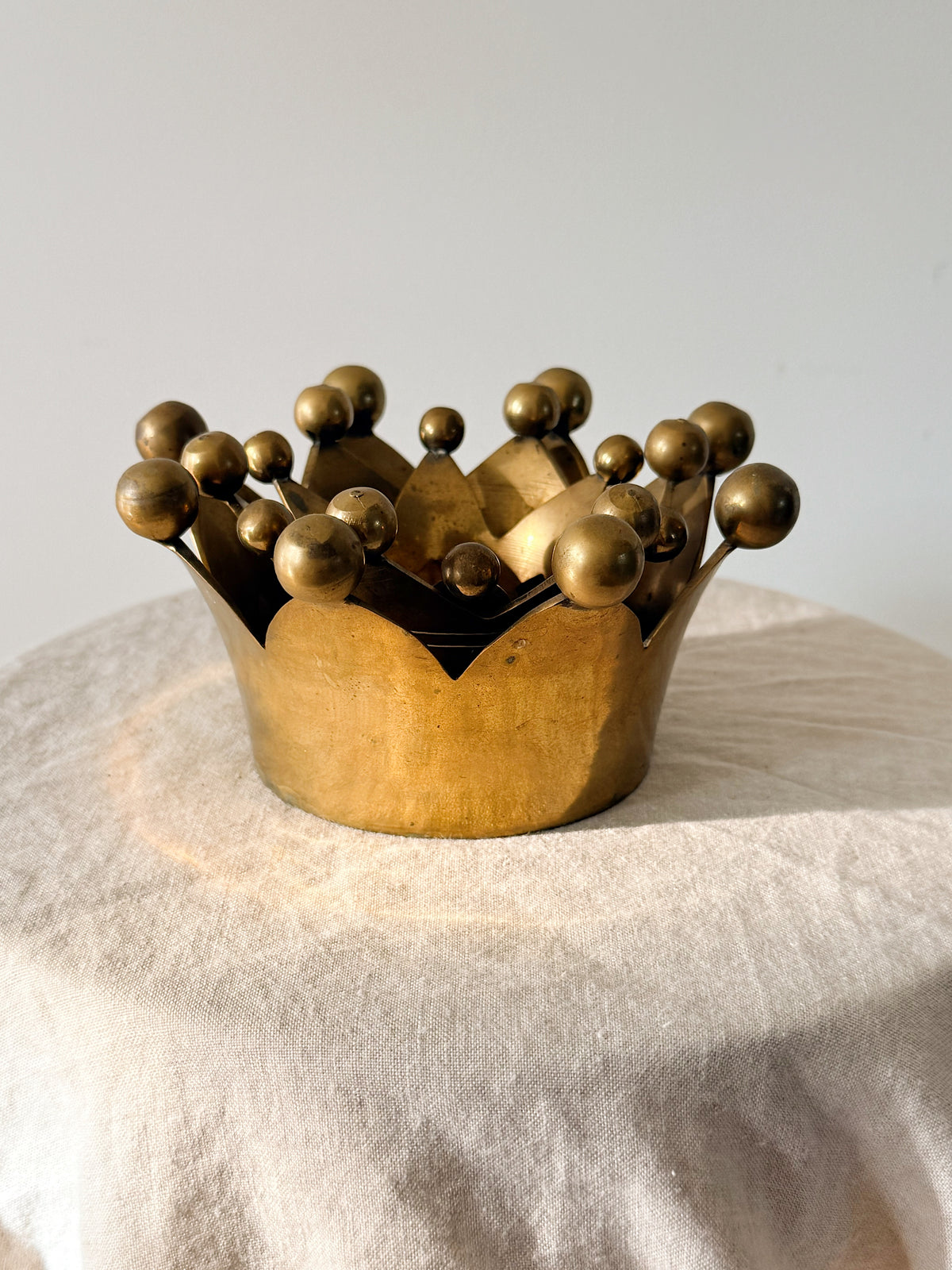 Brass Crown Candle Holder Large