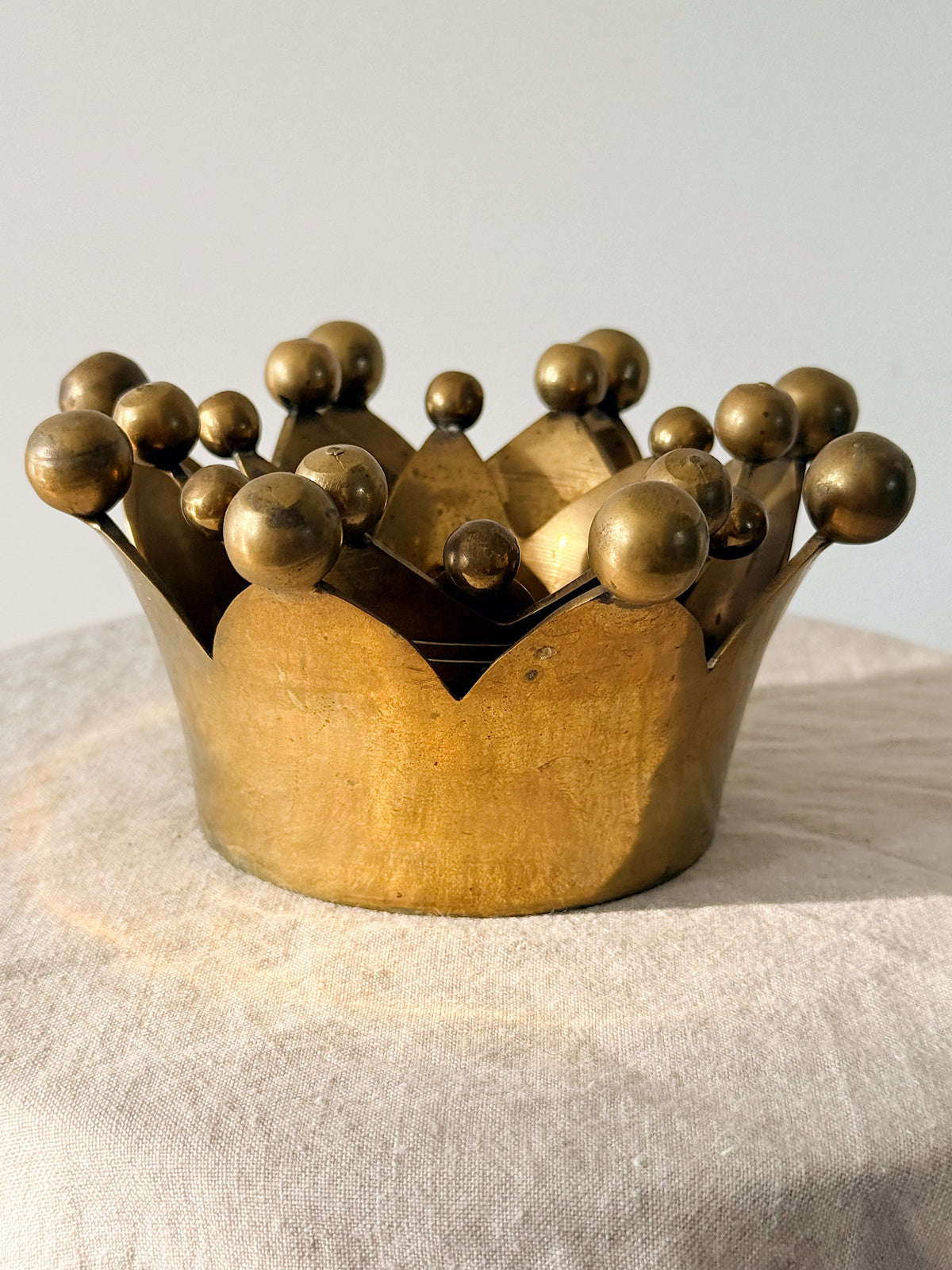 Brass Crown Candle Holder Large