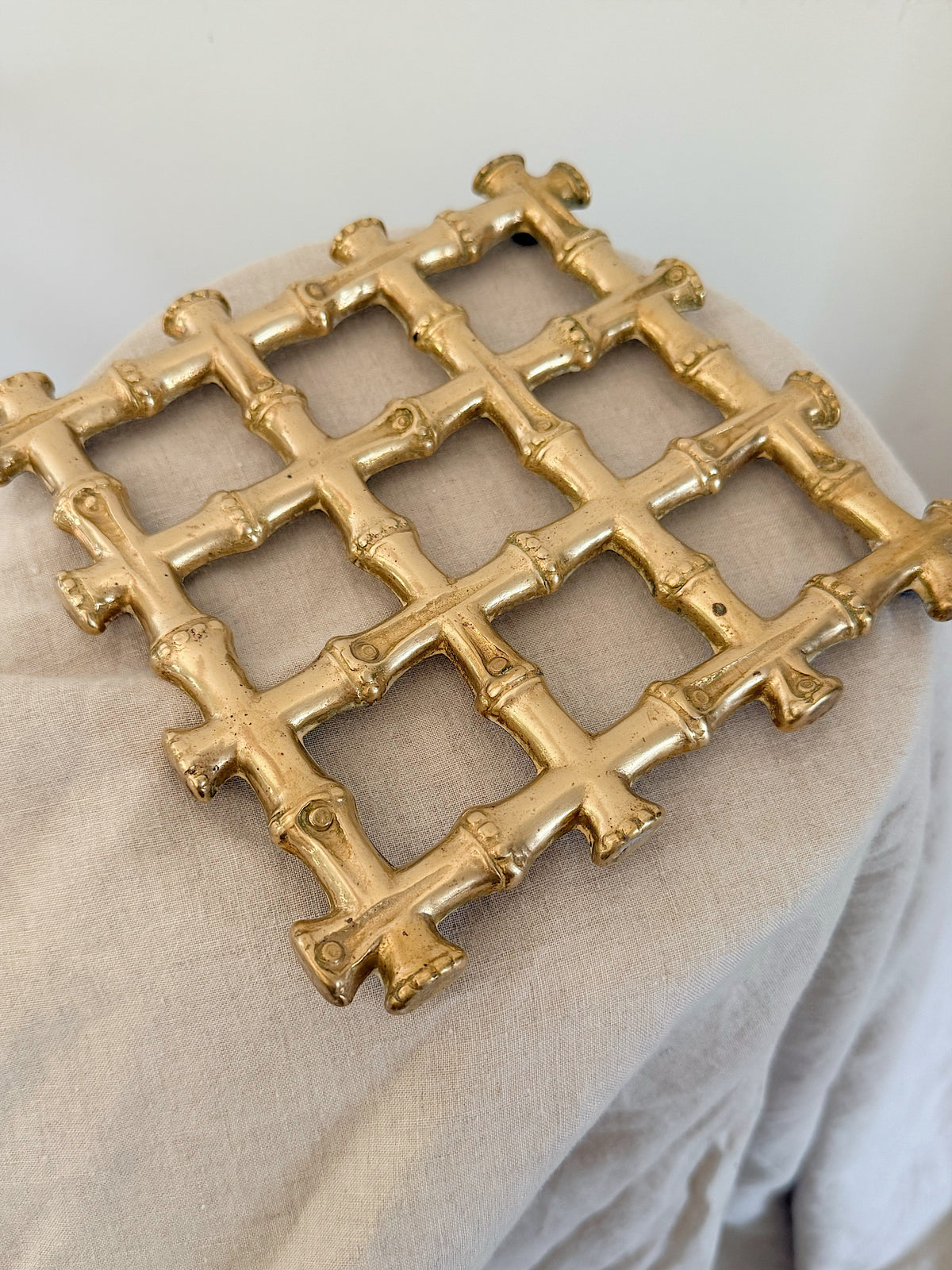 Vintage Brass Bamboo Trivet