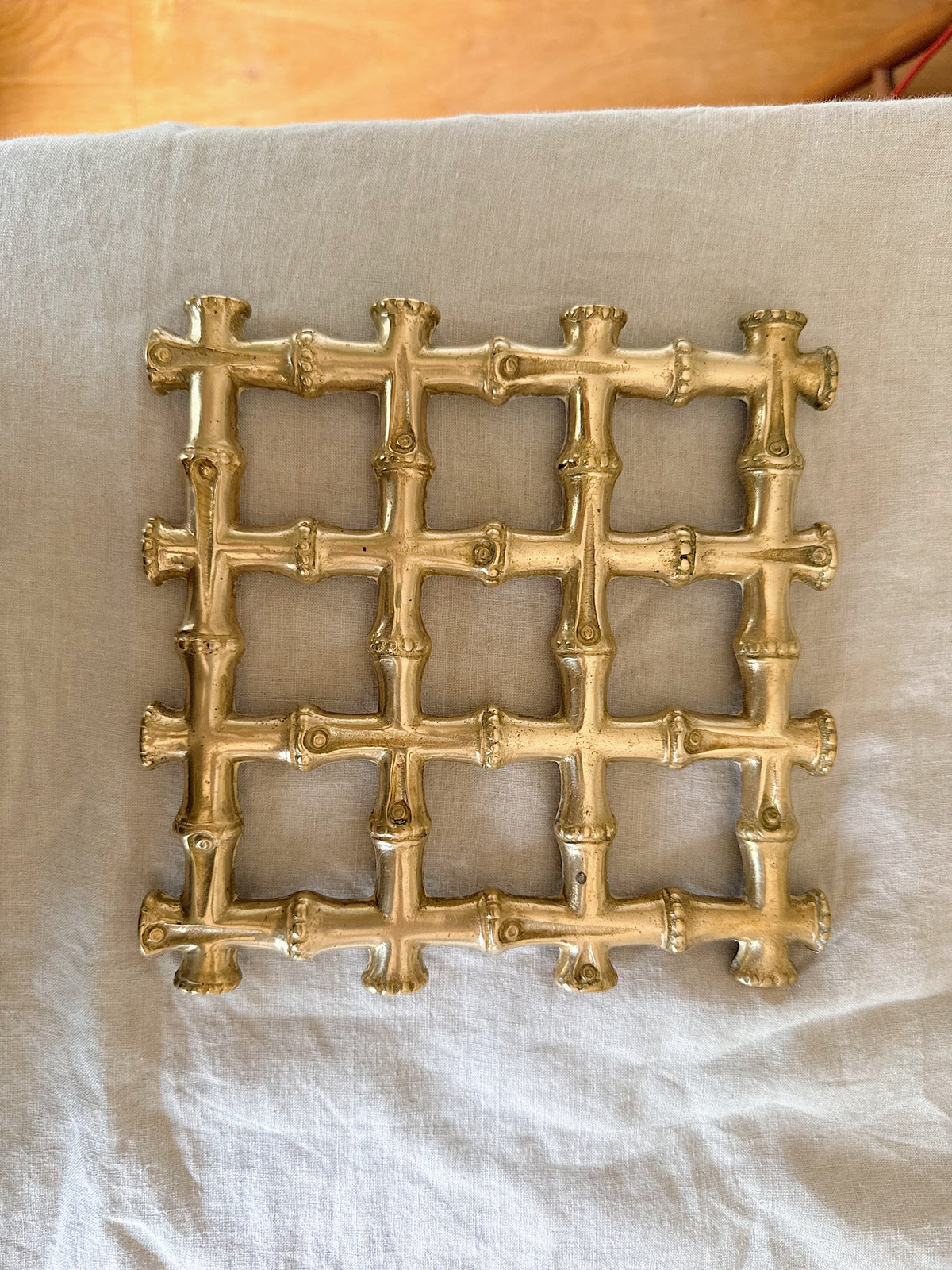 Vintage Brass Bamboo Trivet
