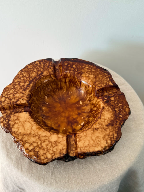 Alabaster Italian Brown Stone Ashtray