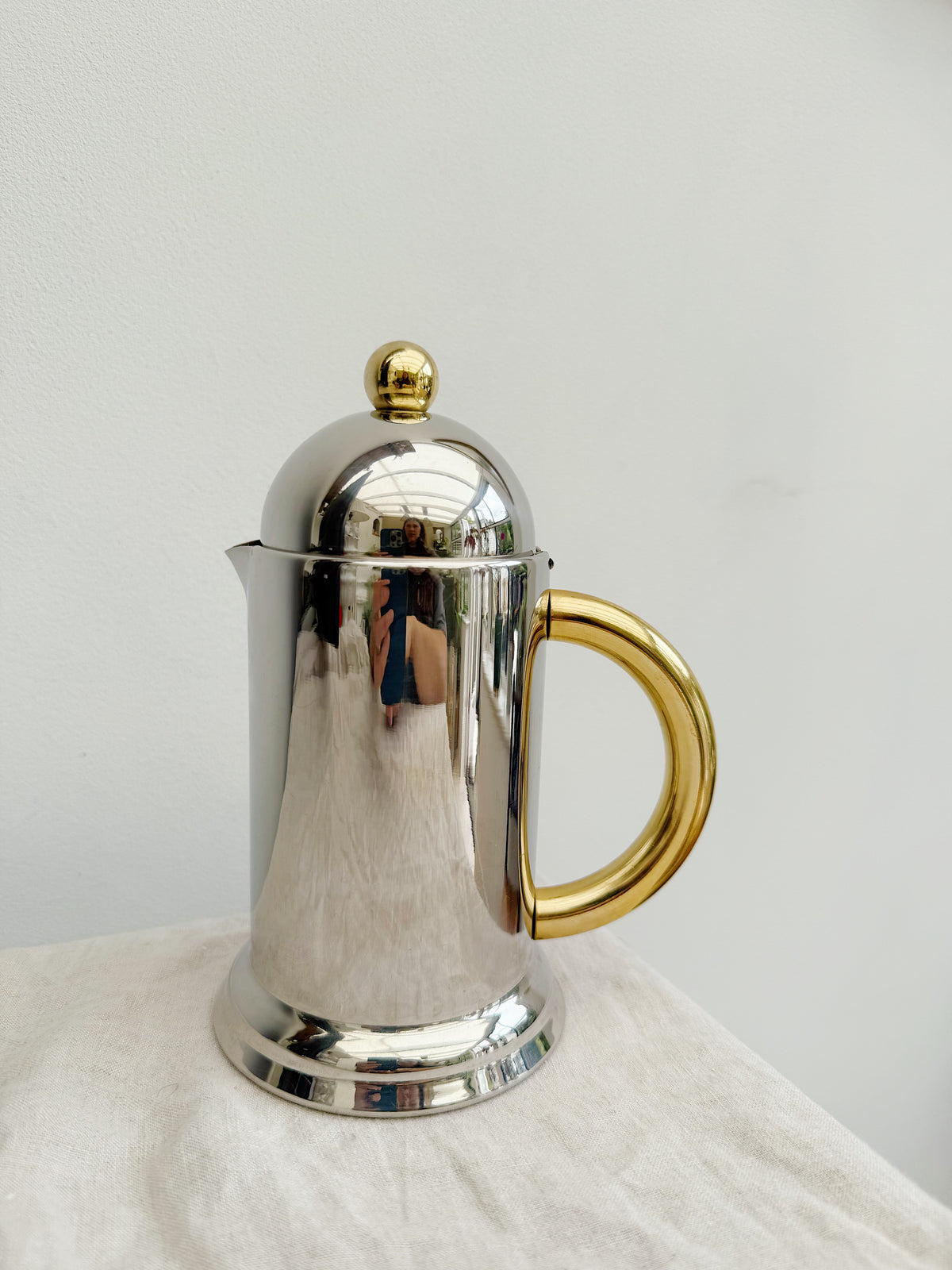 Inoxpran ‘Orchidia’ Stainless Steel and Brass Creamer - Made in Italy
