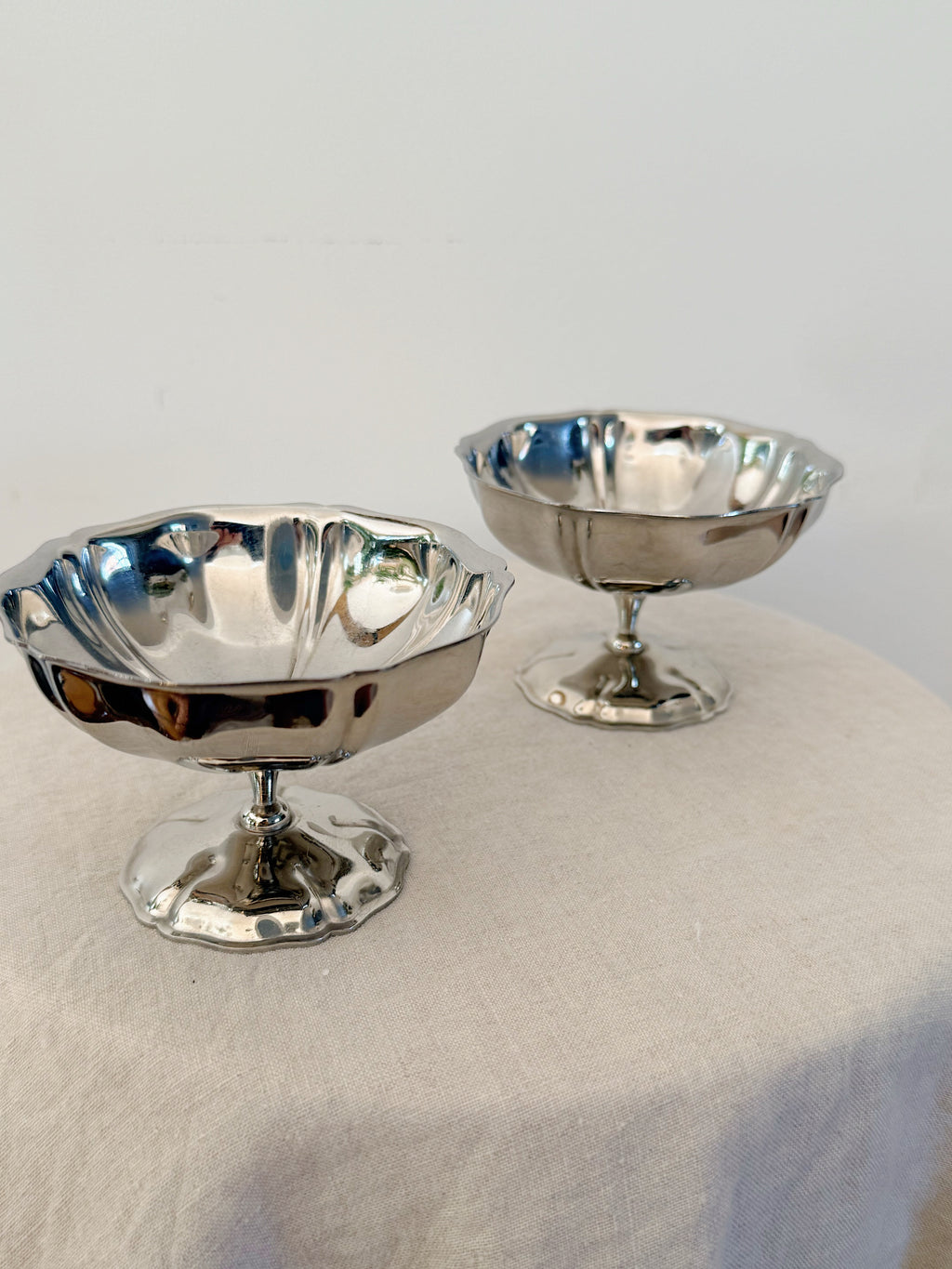 Vintage French Stainless Steel Coupes (Set of 6)