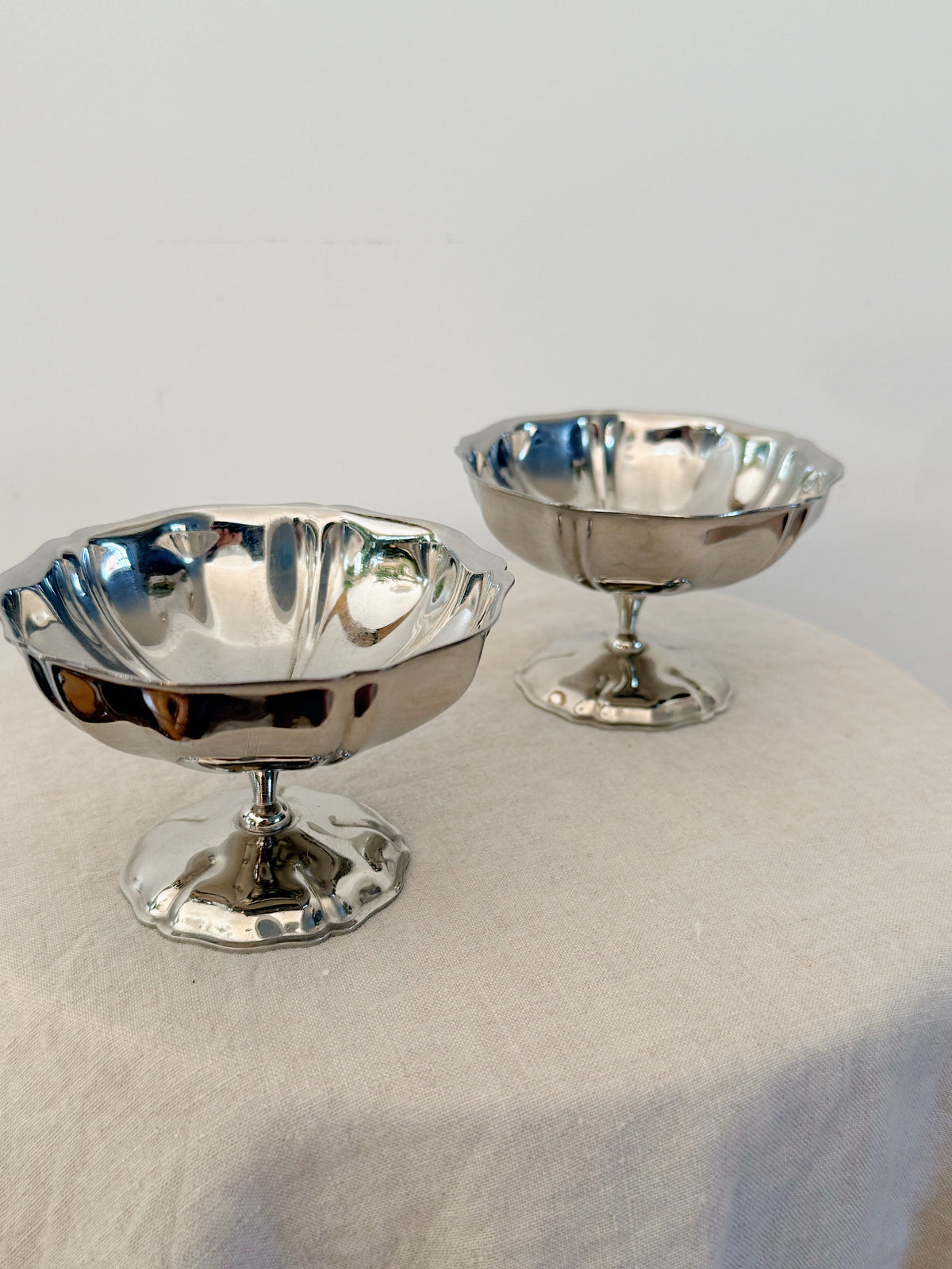 Vintage French Stainless Steel Coupes (Set of 6)