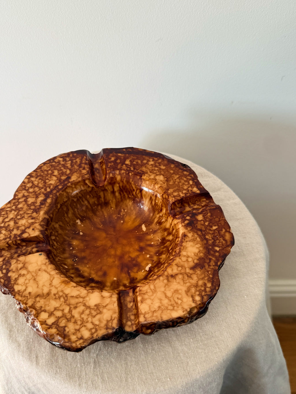 Alabaster Italian Brown Stone Ashtray