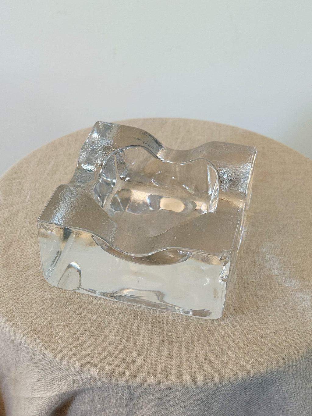Ice Glass Ashtray Kosta Boda by Bertil Vallien