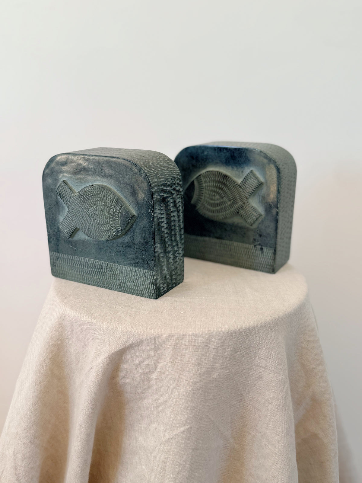 Soapstone Fish Bookends
