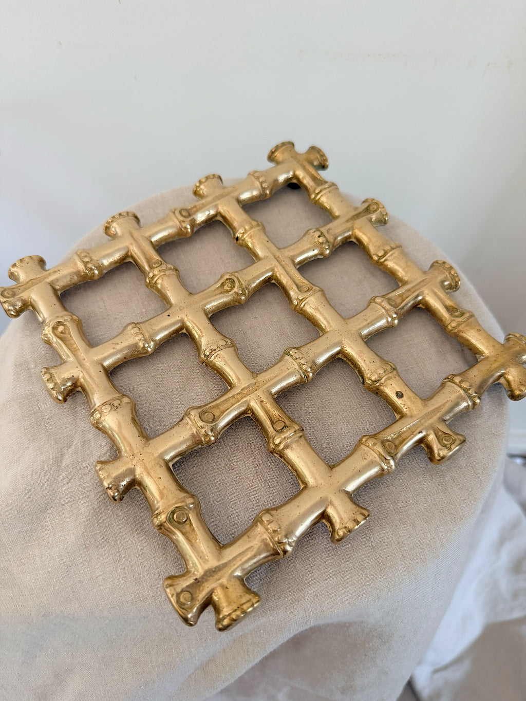 Vintage Brass Bamboo Trivet