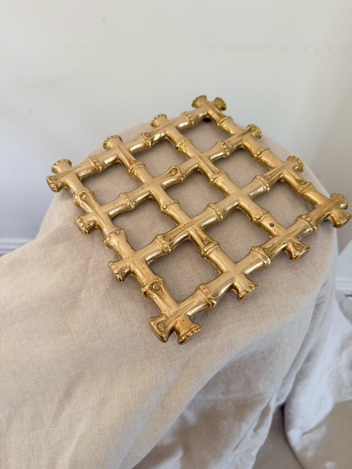Vintage Brass Bamboo Trivet